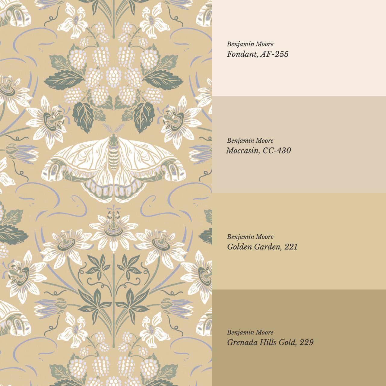 Parker Passionflower Garden Buttercup Wallpaper