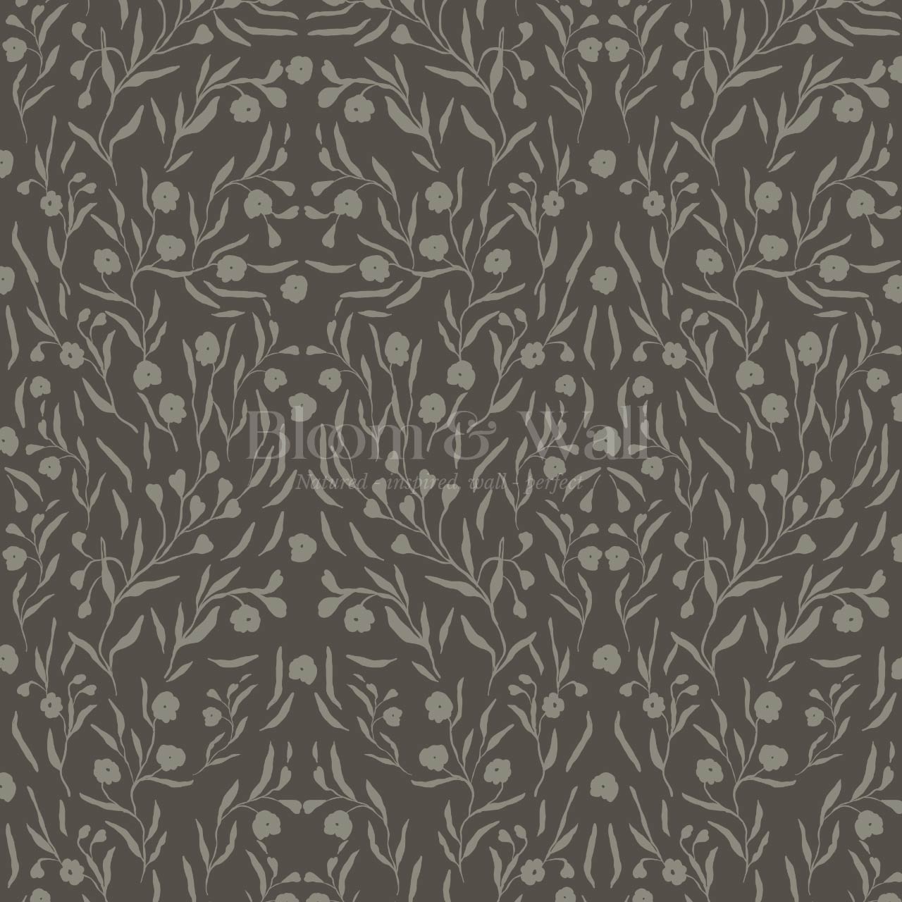 Paula Heritage Floral Brown Taupe Wallpaper