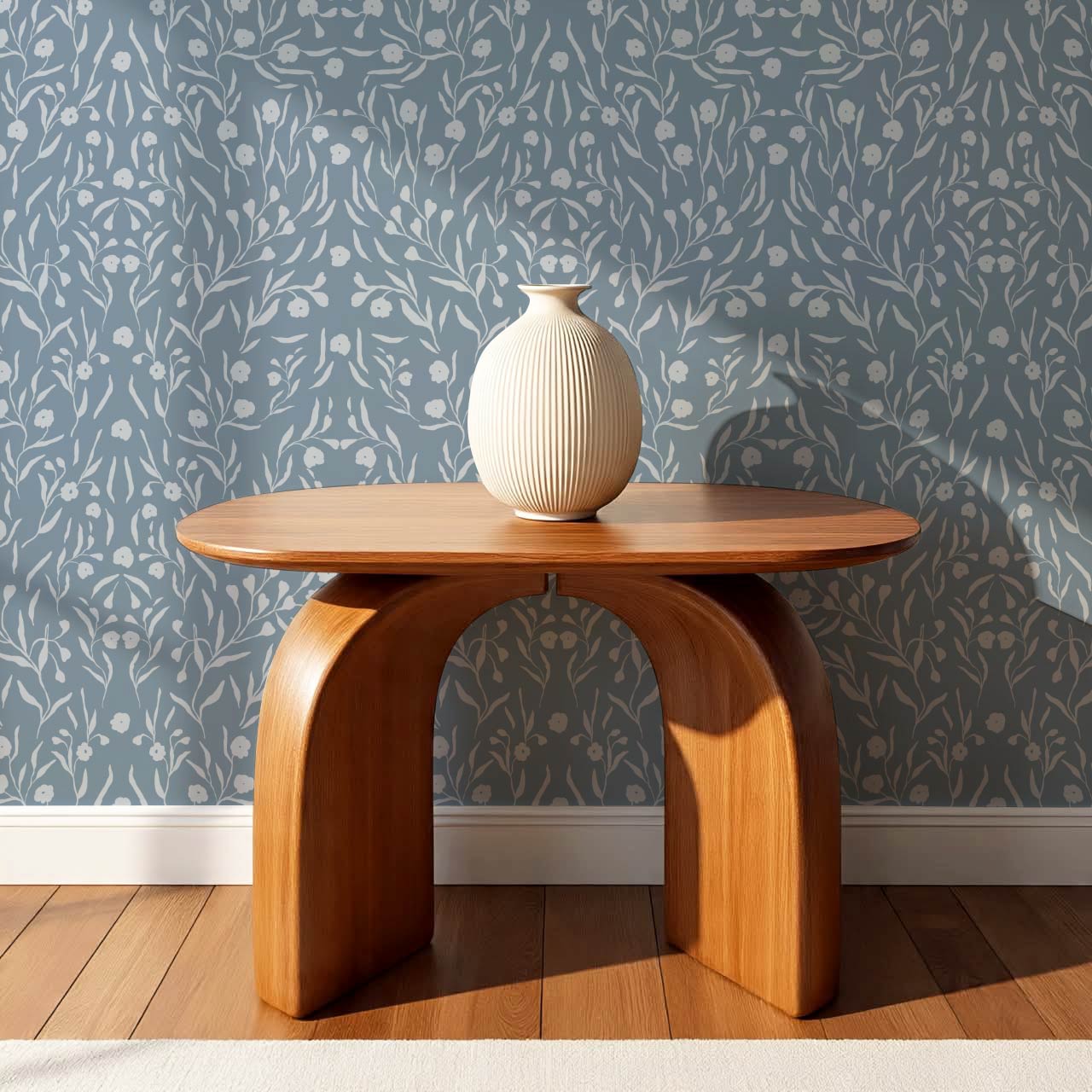 Paula Heritage Floral Blue Sky Wallpaper
