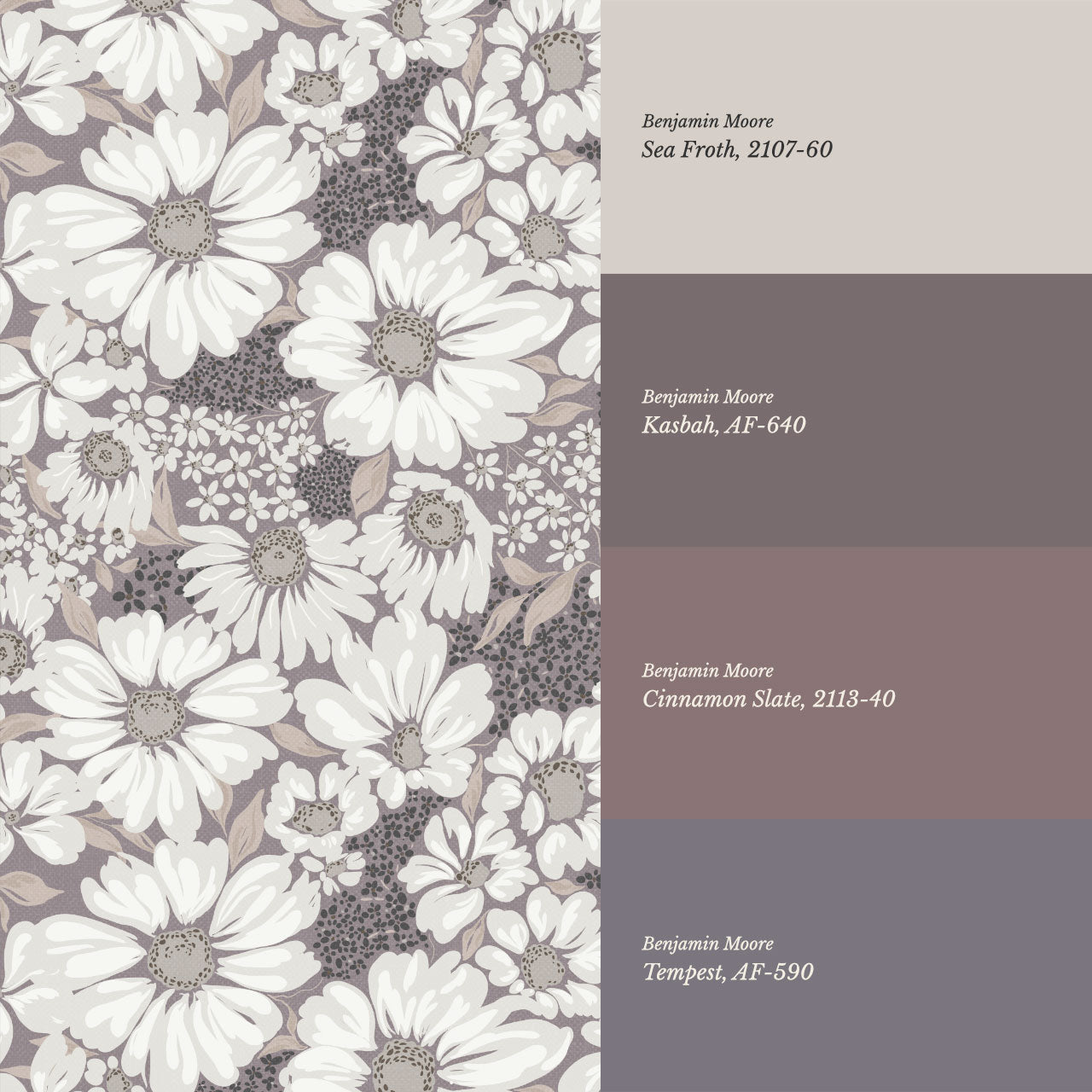 Pauline Daisy Bouquet Lavender Wallpaper