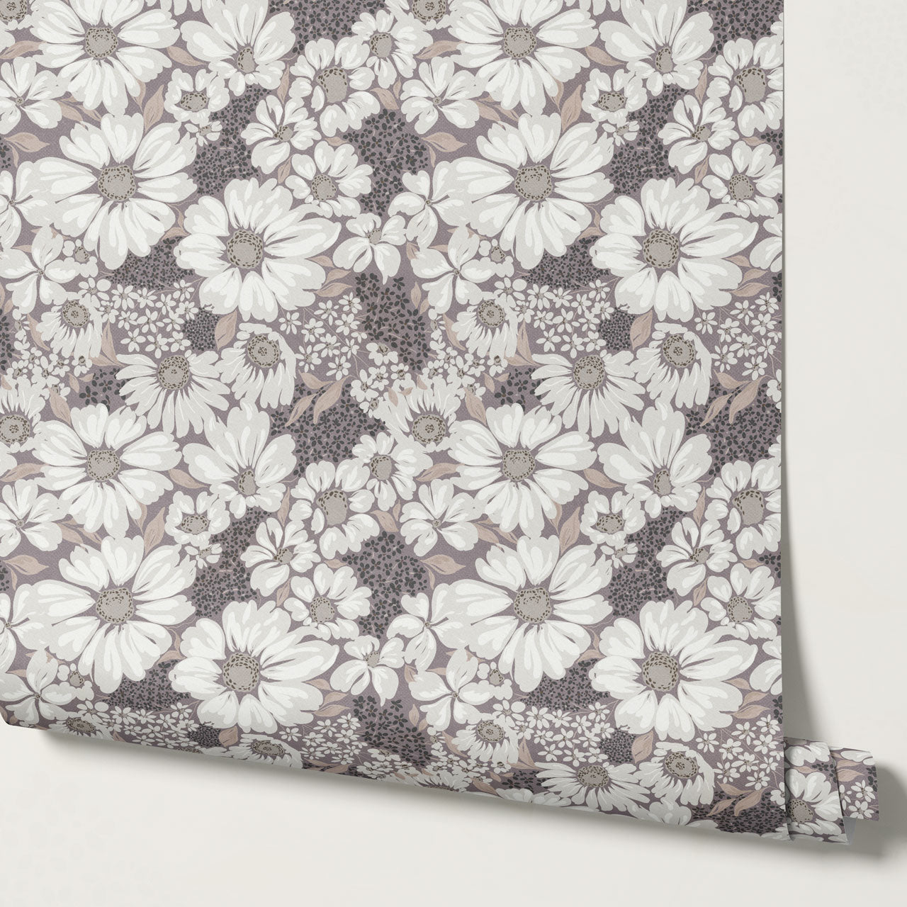 Pauline Daisy Bouquet Lavender Wallpaper