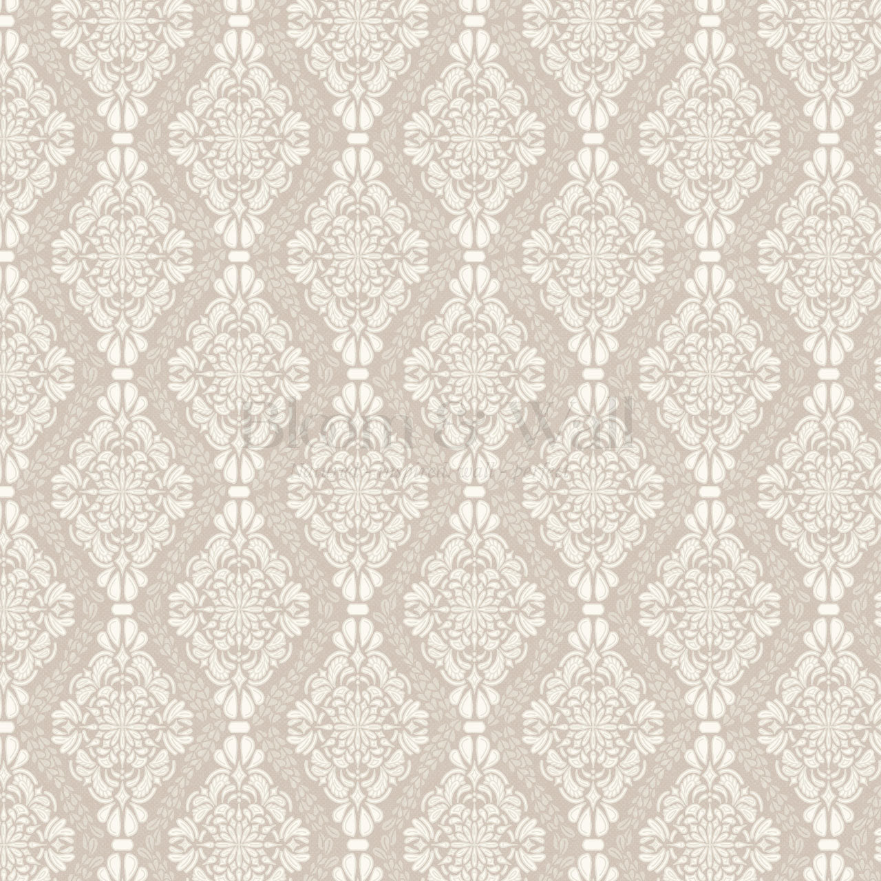 Pearl Imperial Damask Sand Wallpaper