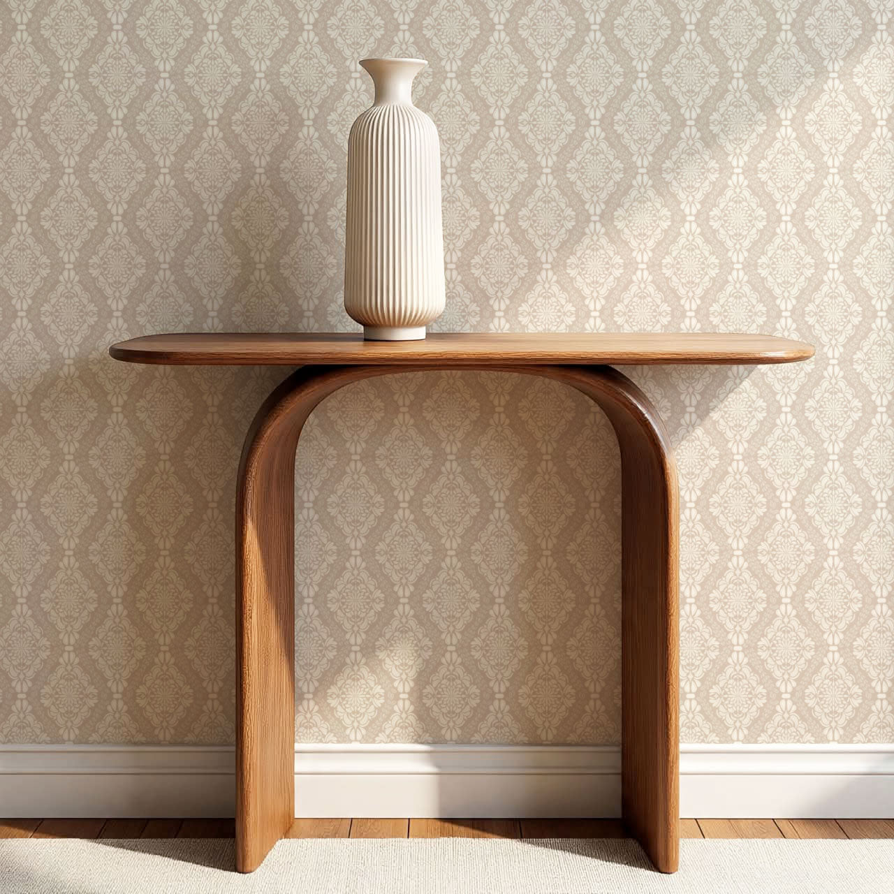 Pearl Imperial Damask Sand Wallpaper