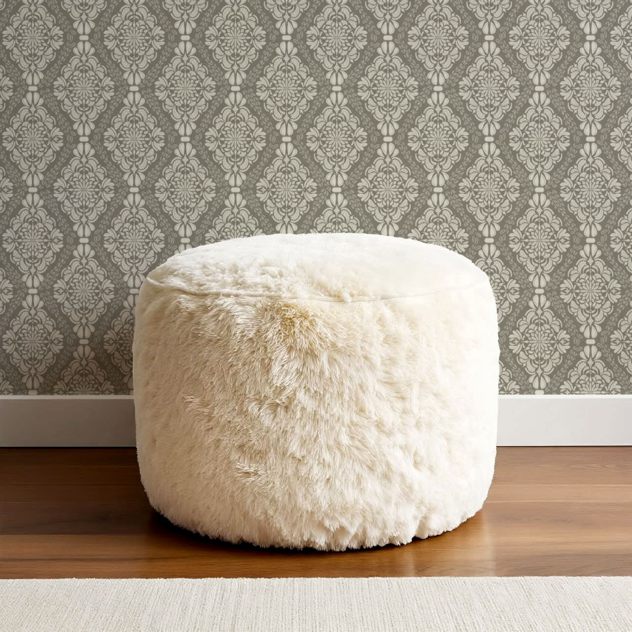 Pearl Imperial Damask Stone Wallpaper