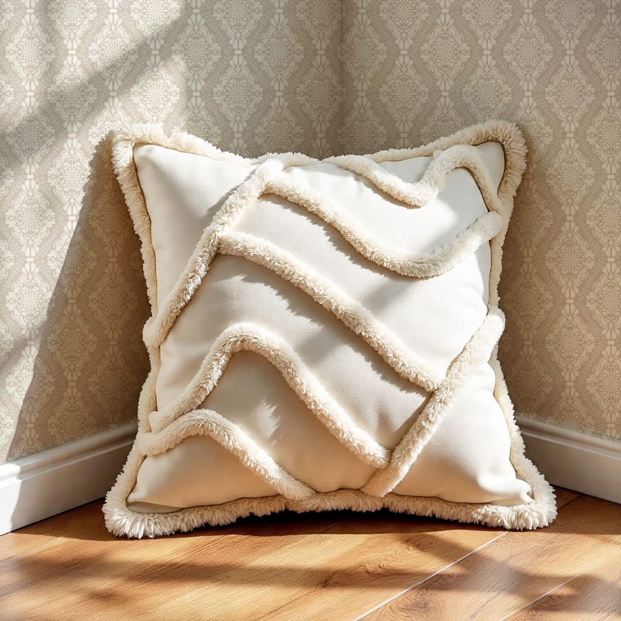 Pearl Imperial Damask Sand Wallpaper