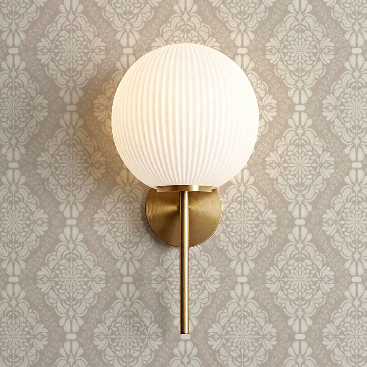 Pearl Imperial Damask Sand Wallpaper