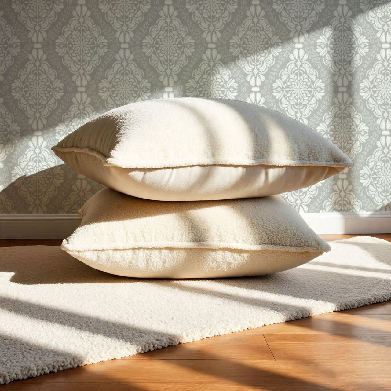 Pearl Imperial Damask Silver Wallpaper