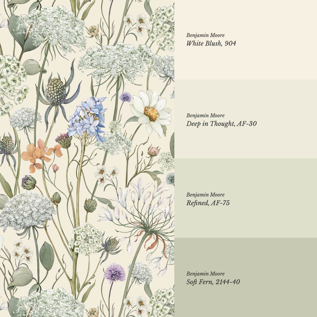 Perlette Wildflower Whisper Cream Wallpaper
