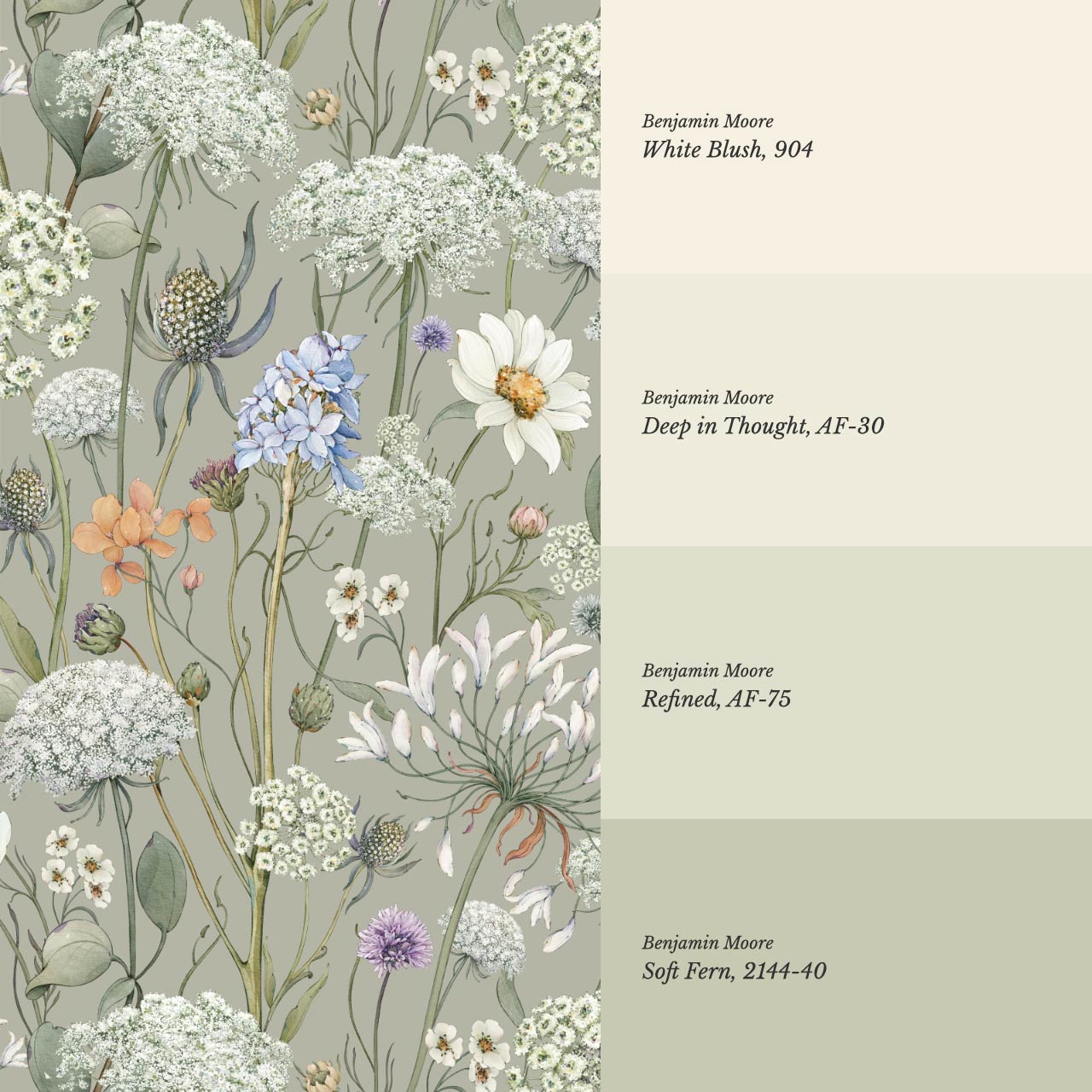 Perlette Wildflower Whisper Sage Wallpaper