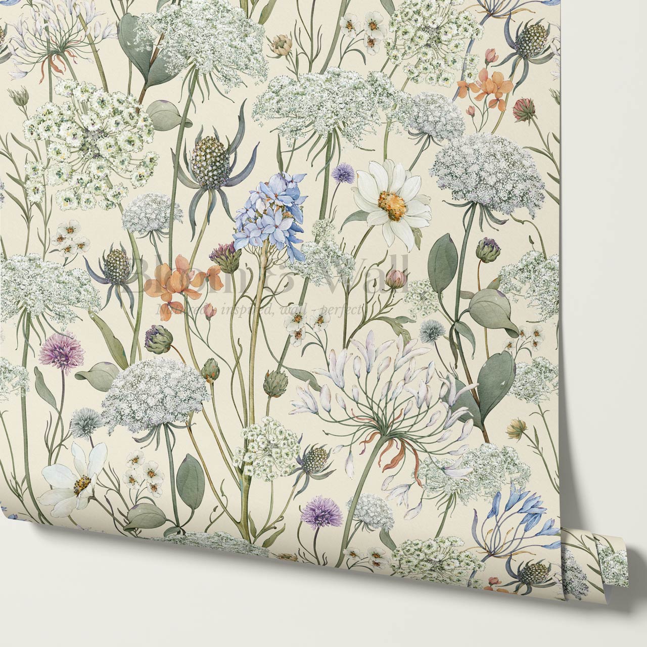 Perlette Wildflower Whisper Cream Wallpaper
