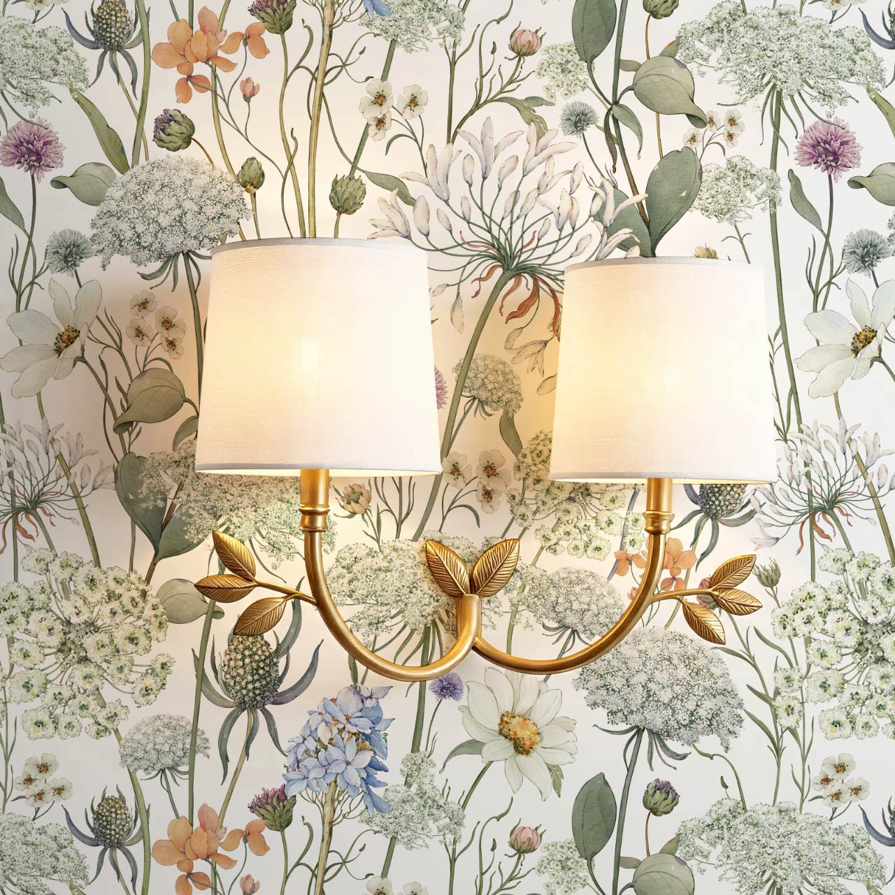 Perlette Wildflower Whisper White Wallpaper