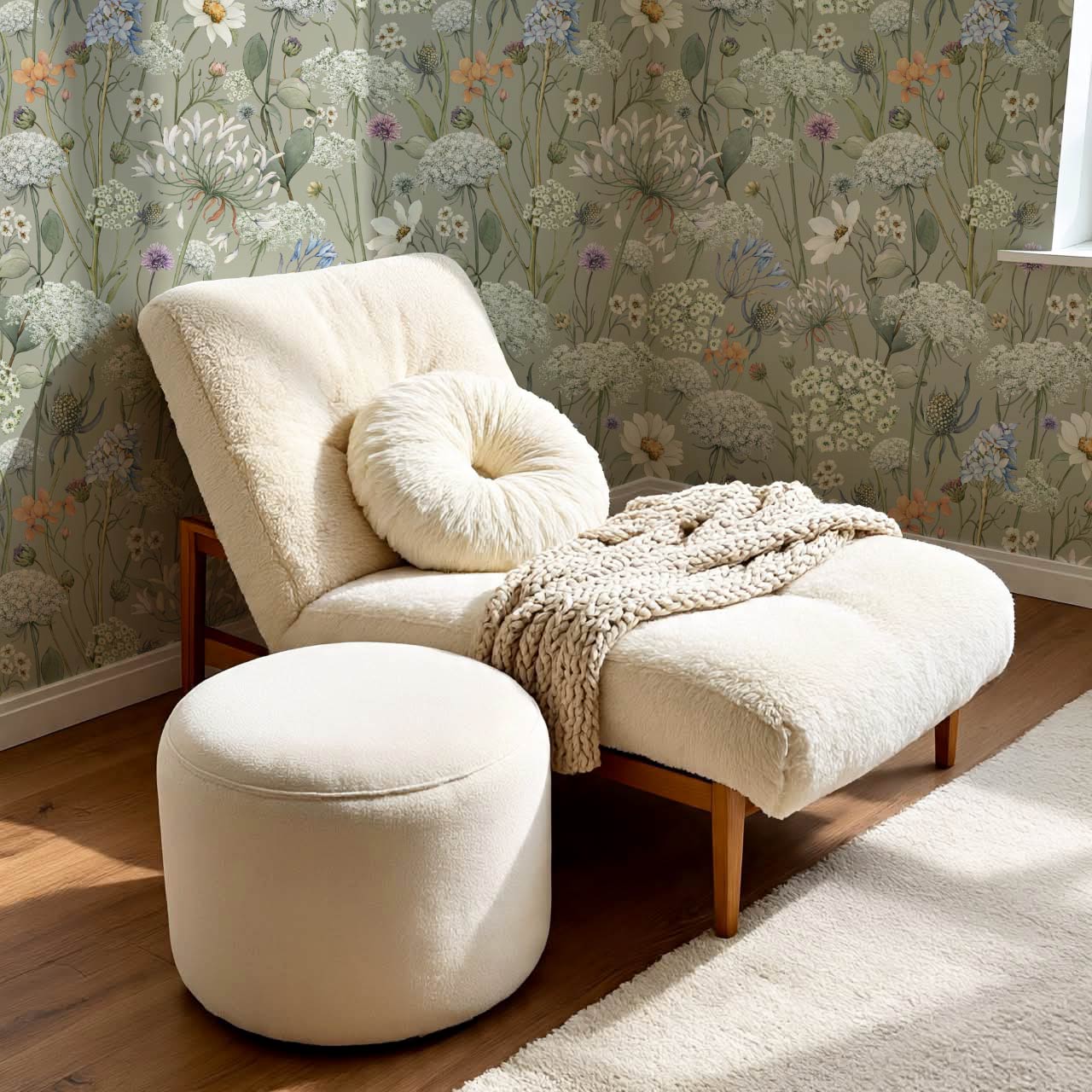 Perlette Wildflower Whisper Sage Wallpaper