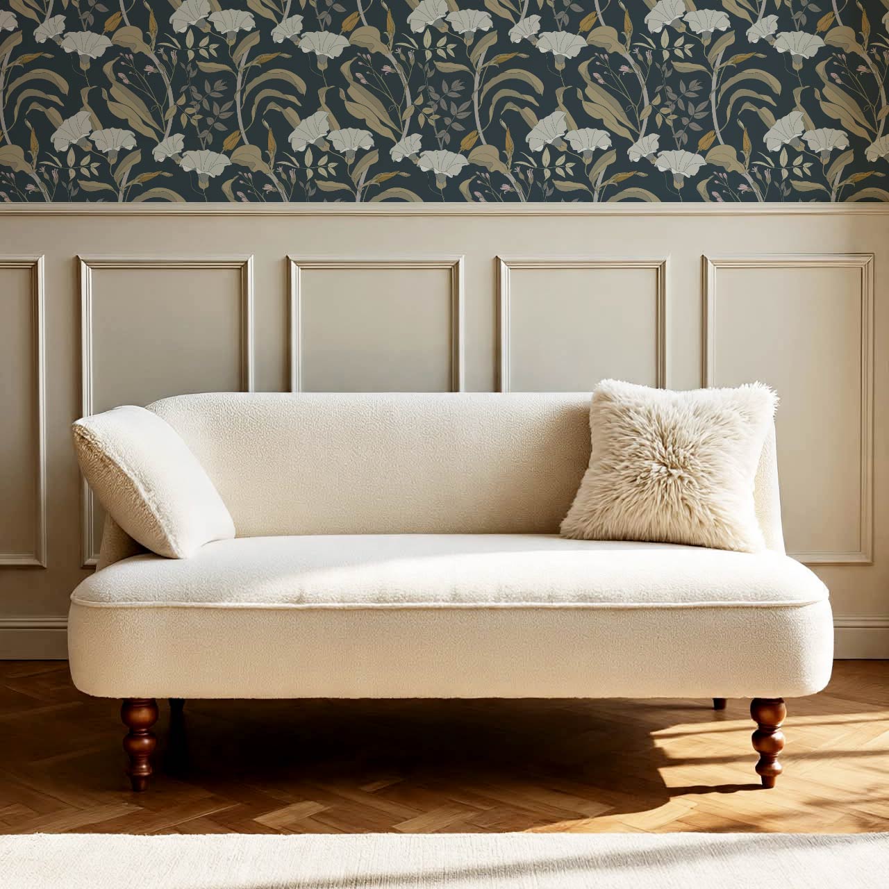 Phoebe Bindweed Slate Wallpaper