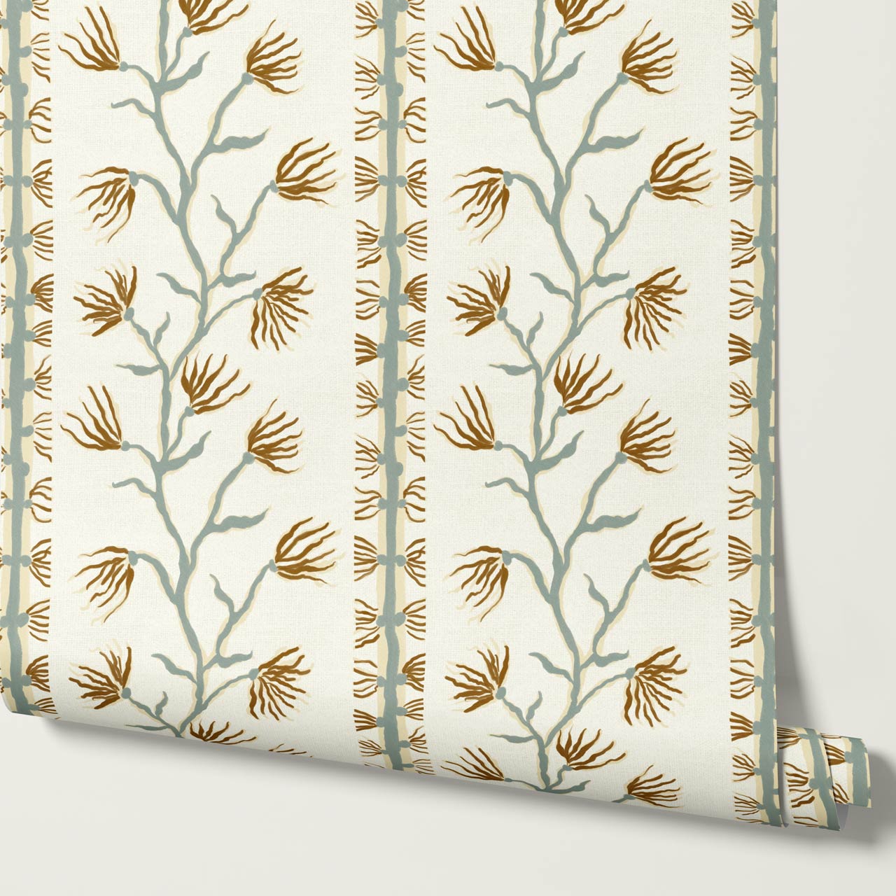 Pilar Branches Sage Brown Wallpaper