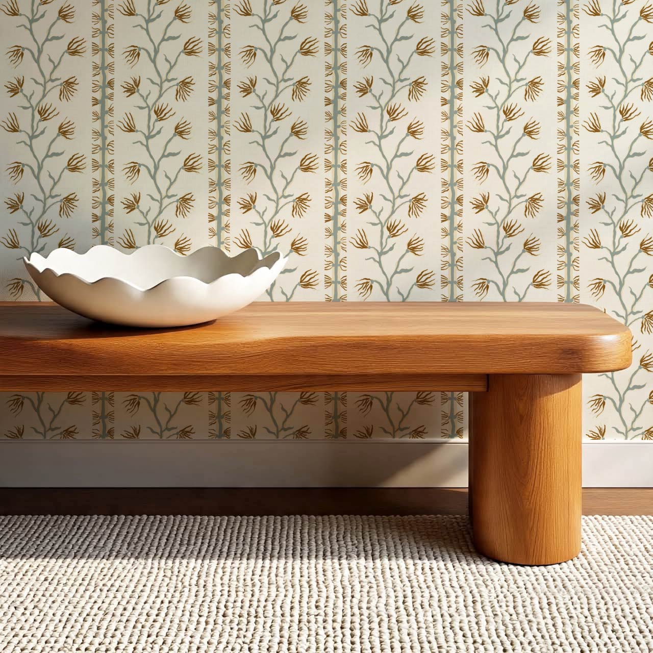 Pilar Branches Sage Brown Wallpaper