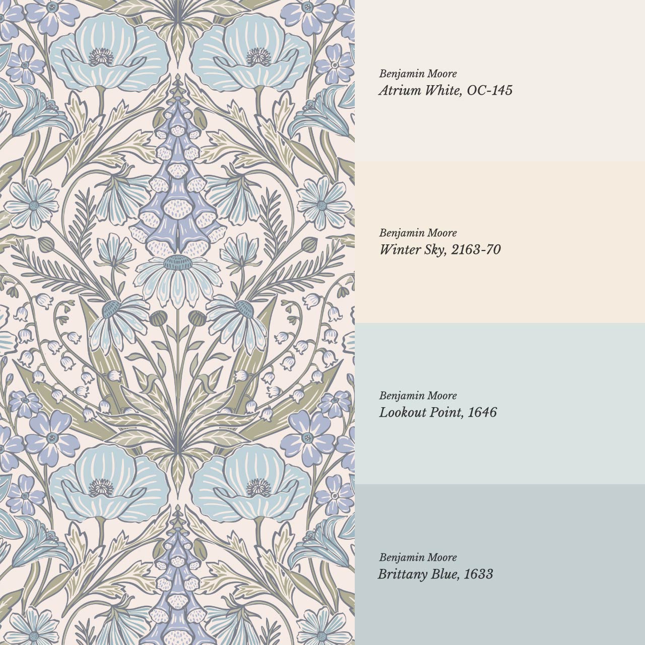 Piret Large Whispering Wildflowers Sky Cream Wallpaper