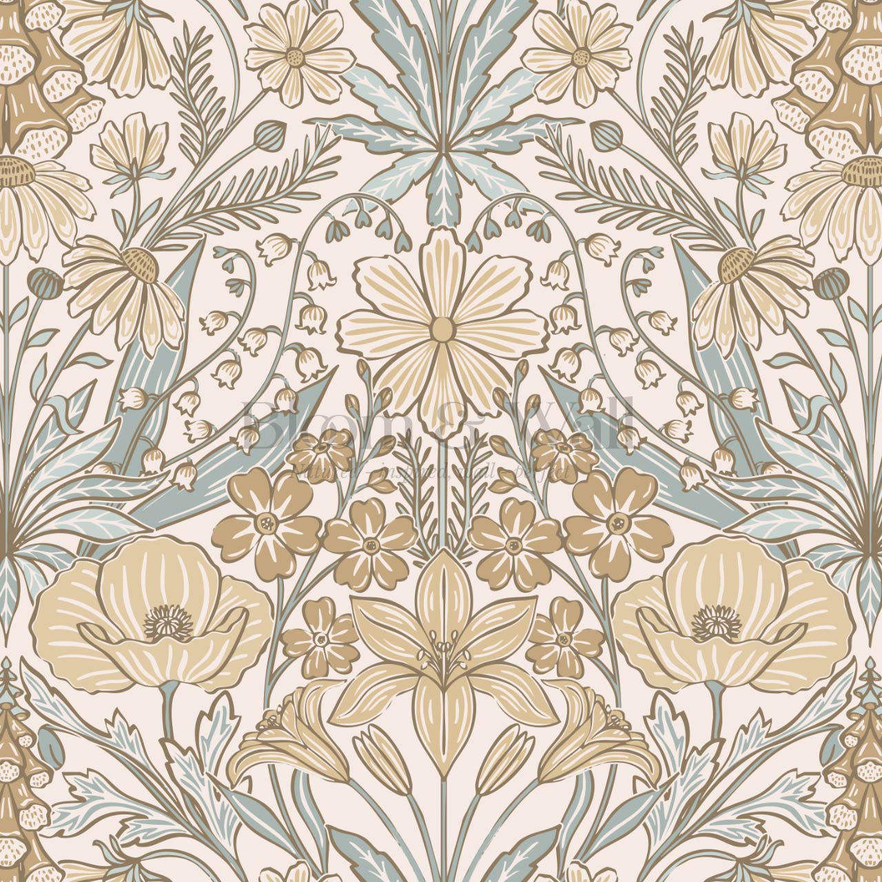 Piret Large Whispering Wildflowers Honey Cream Wallpaper