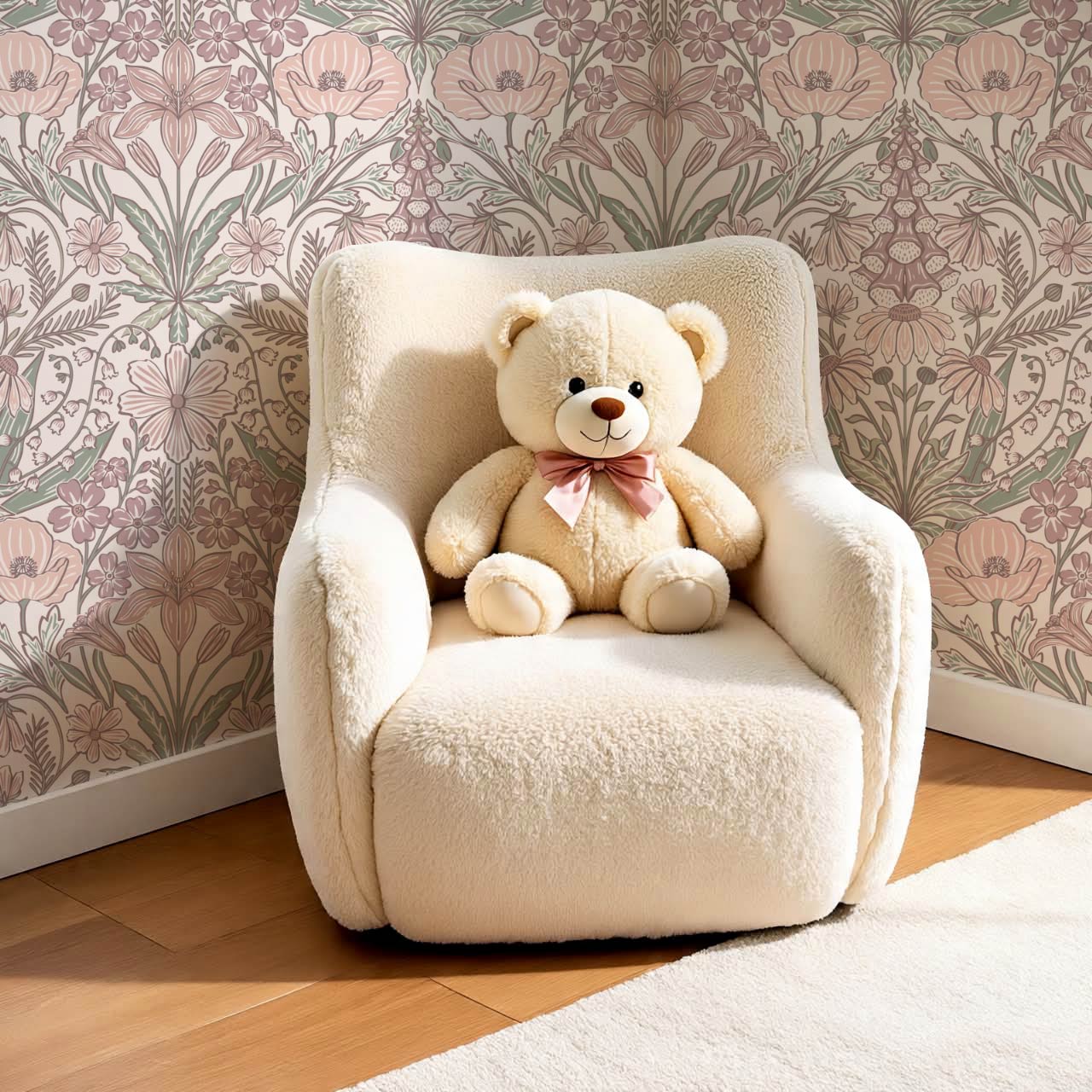 Piret Large Whispering Wildflowers Soft Blush Cream Wallpaper