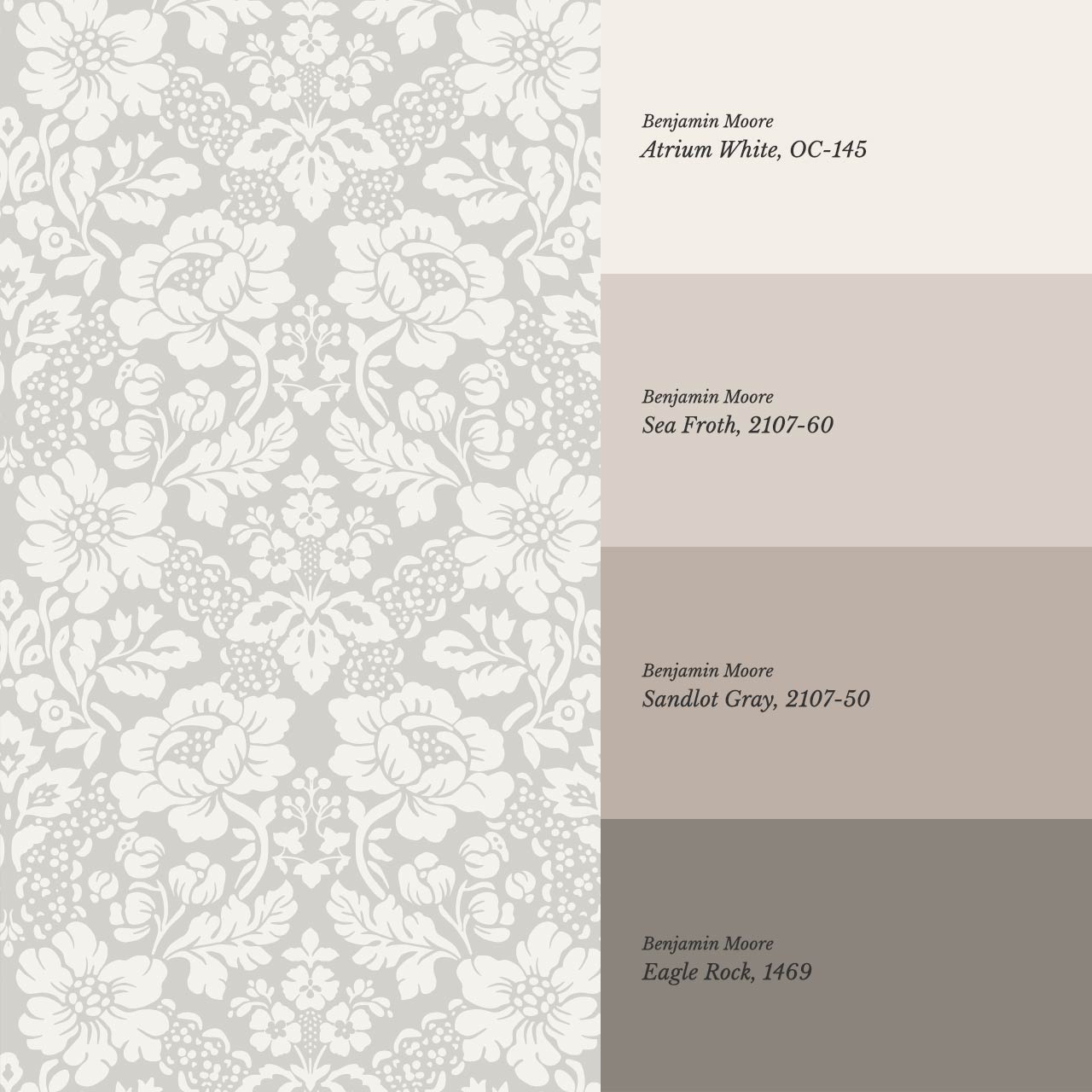 Presley Ogee Damask Cream Taupe Wallpaper