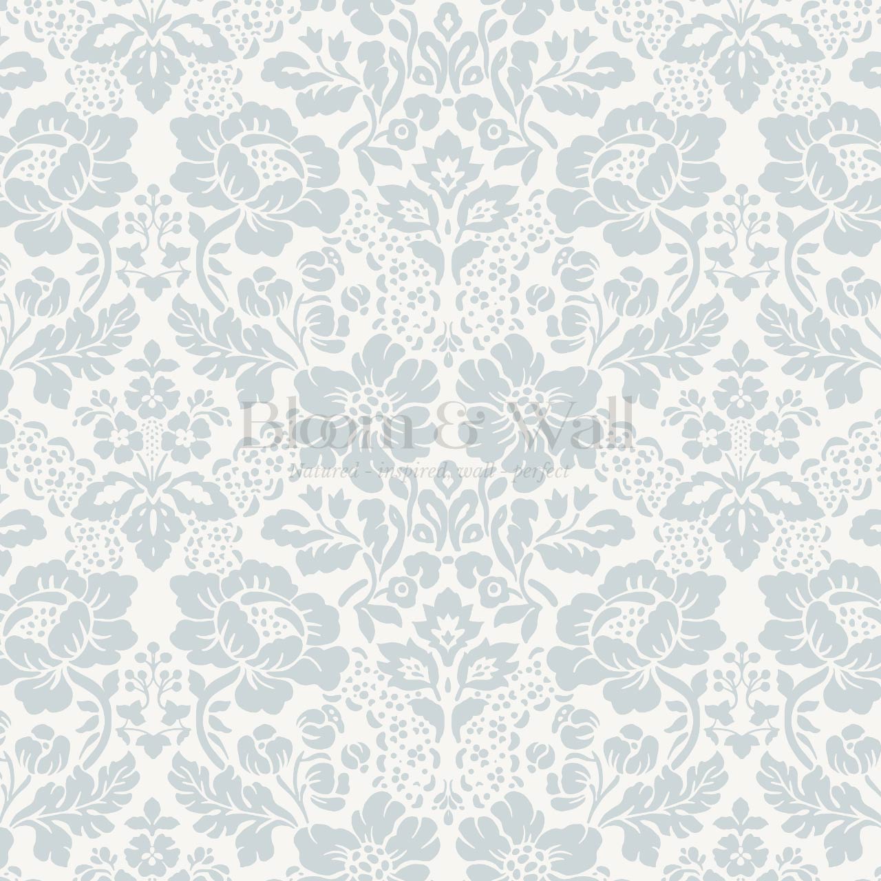 Presley Ogee Damask Cream Gray Wallapaper