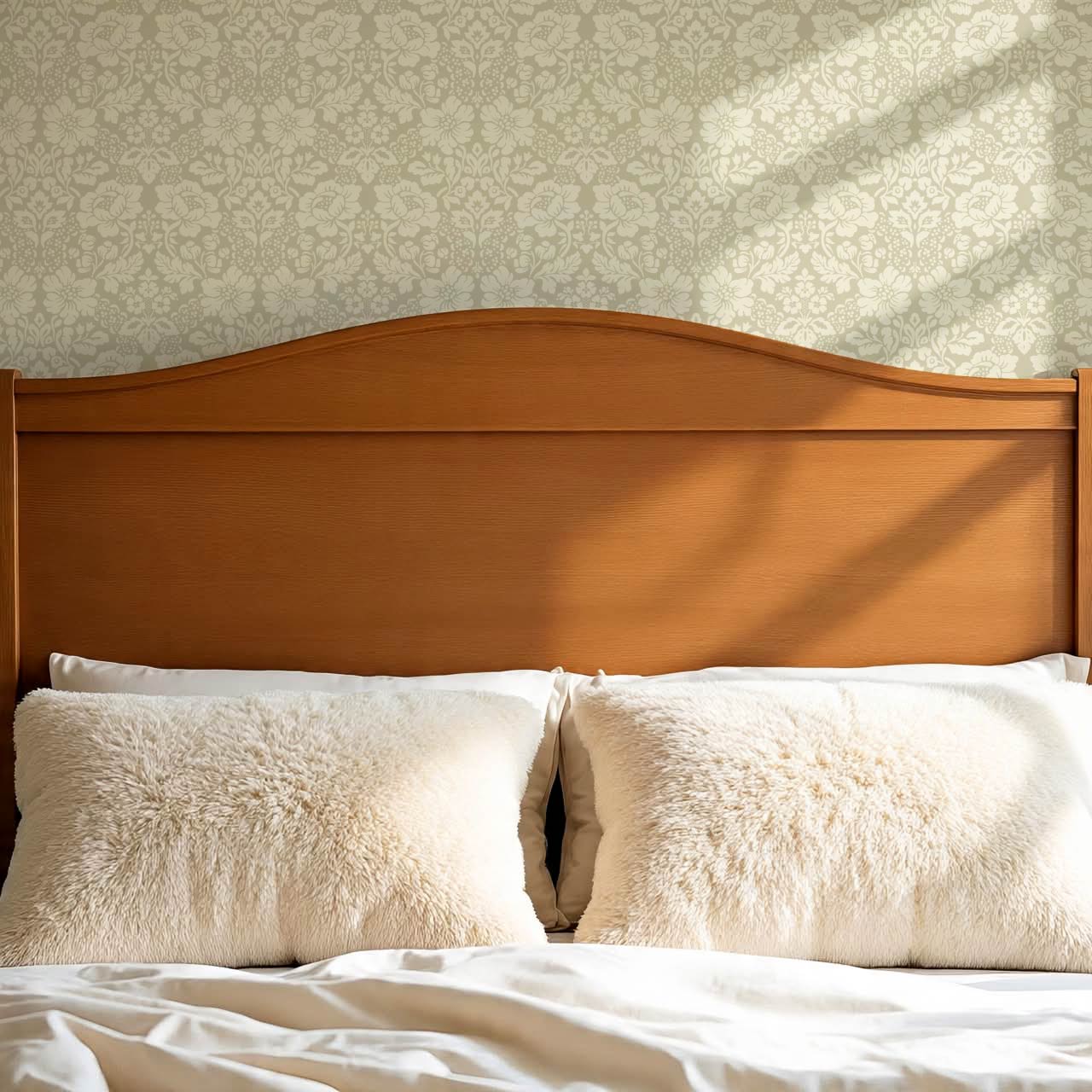 Presley Ogee Damask Olive Wallpaper