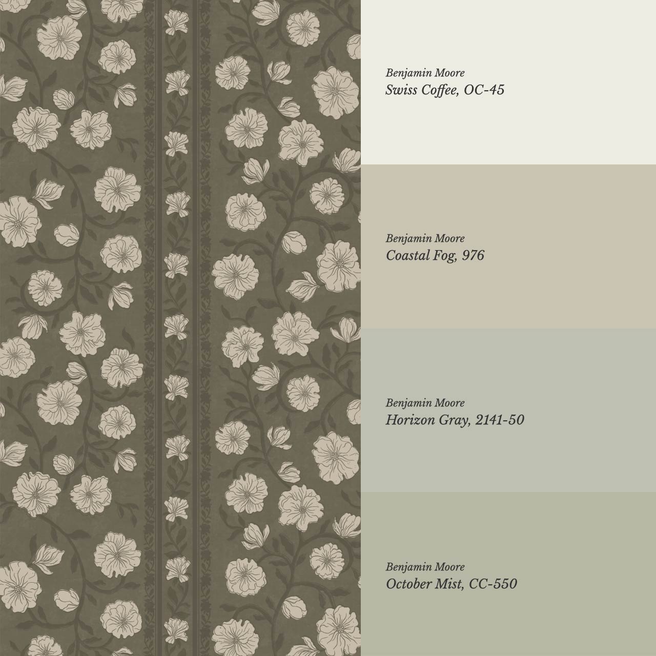Priscila Heirloom Petal Stripe Forest Wallpaper