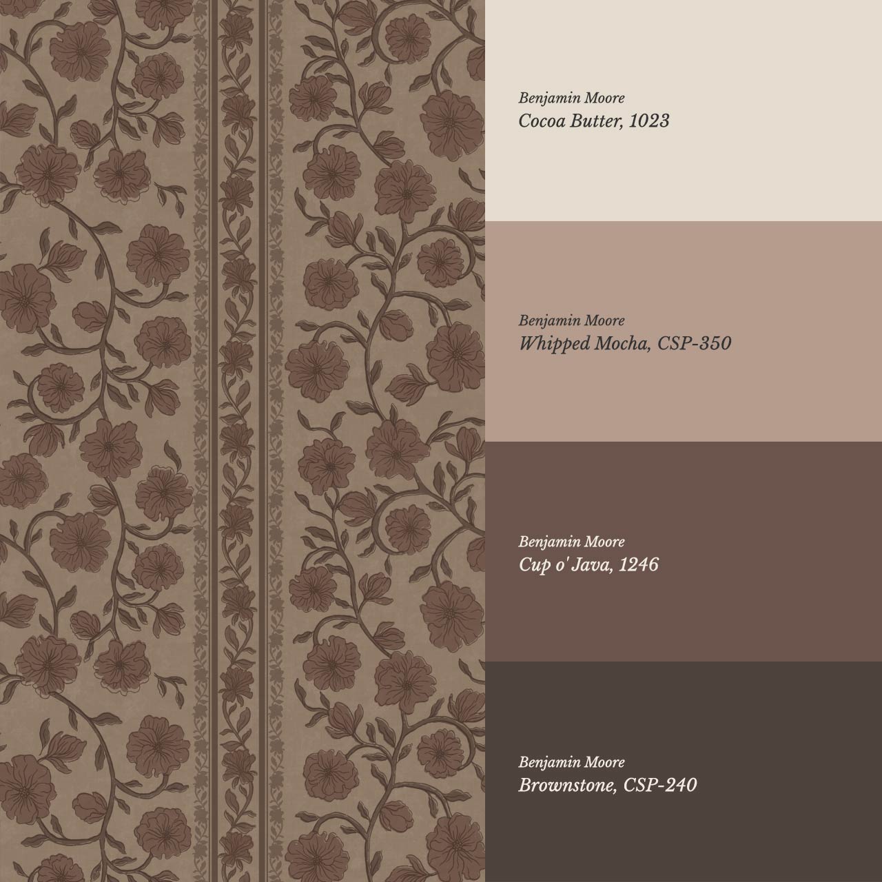 Priscila Heirloom Petal Stripe Coffee Wallpaper