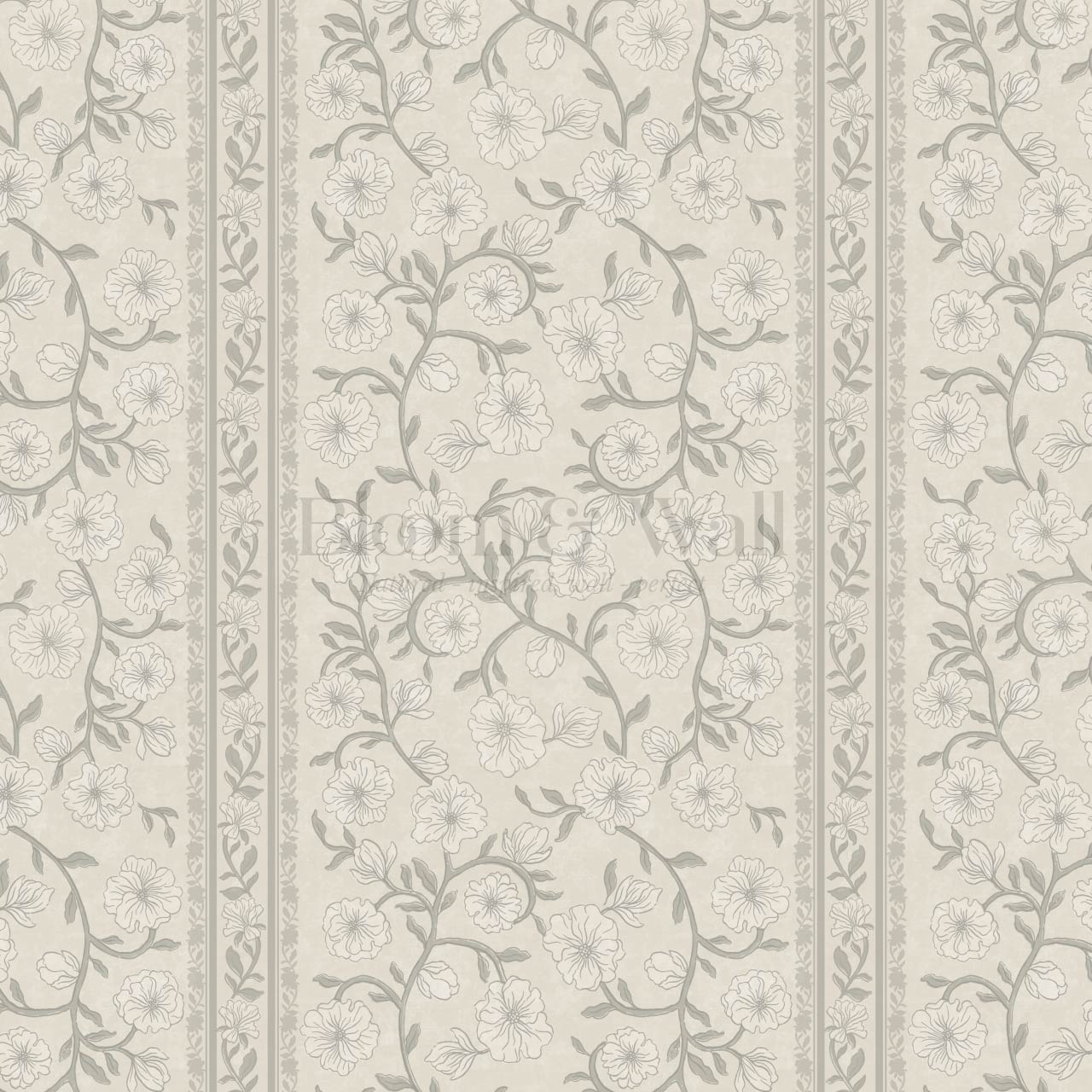 Priscila Heirloom Petal Stripe Dove Wallpaper