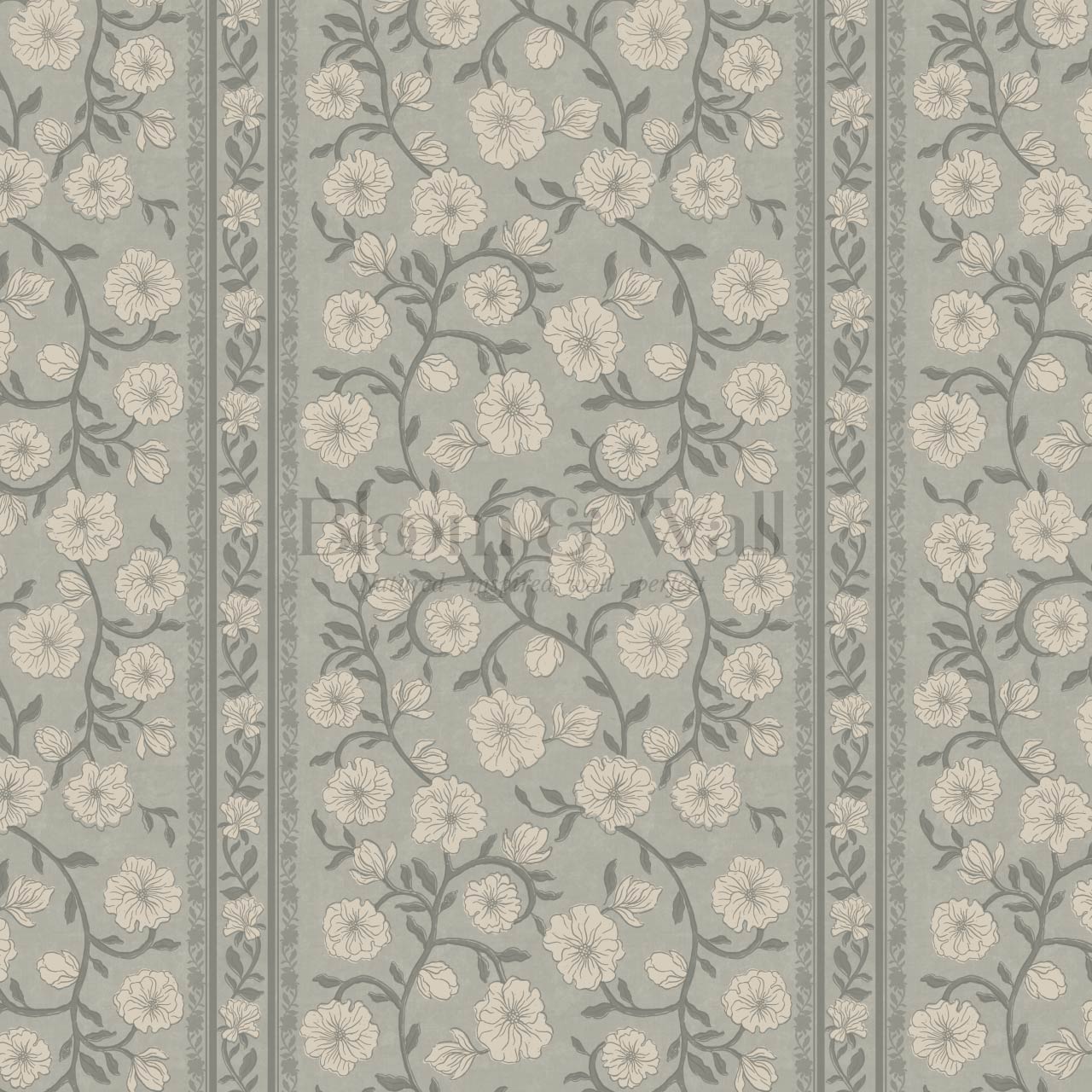 Priscila Heirloom Petal Stripe Dry Sage Wallpaper