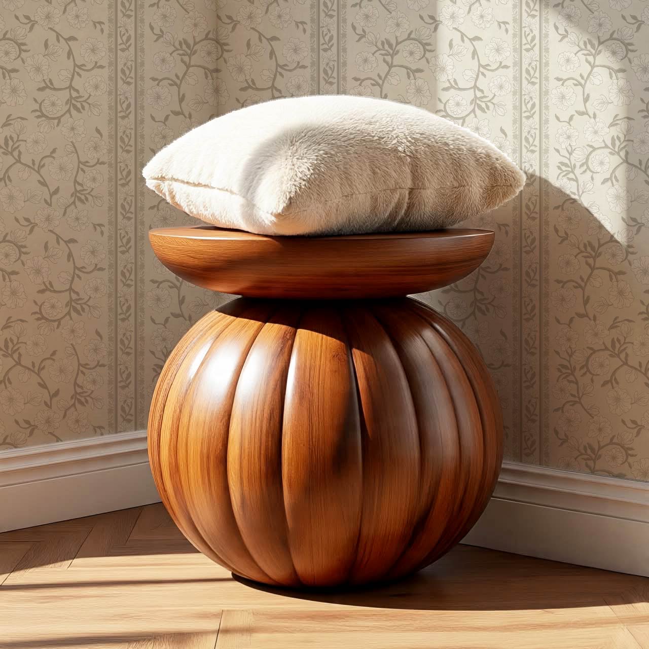Priscila Heirloom Petal Stripe Beige Wallpaper