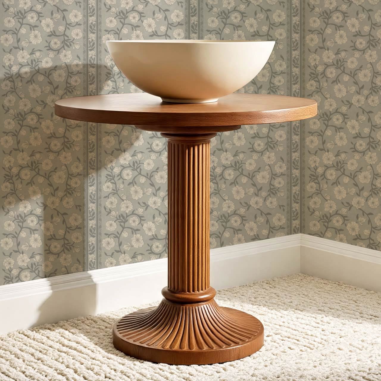 Priscila Heirloom Petal Stripe Dry Sage Wallpaper