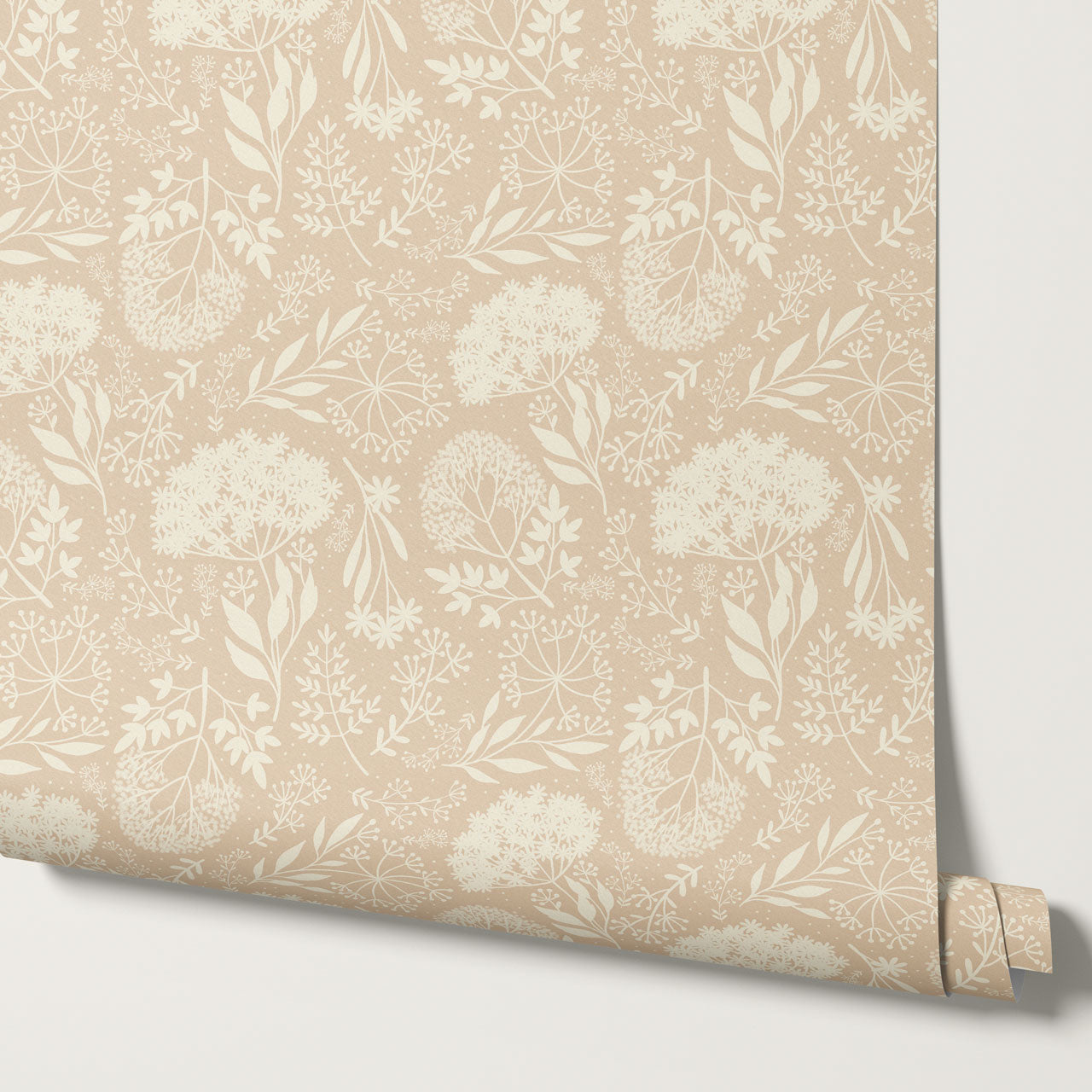 Queen Anne's Lace Botanicals Coral Wallpaper