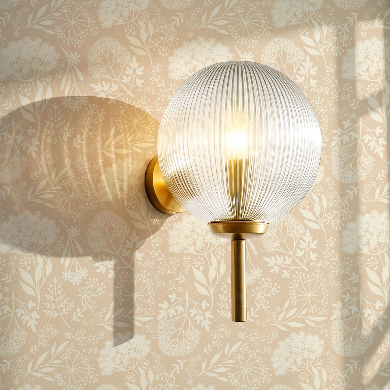 Queen Anne's Lace Botanicals Coral Wallpaper