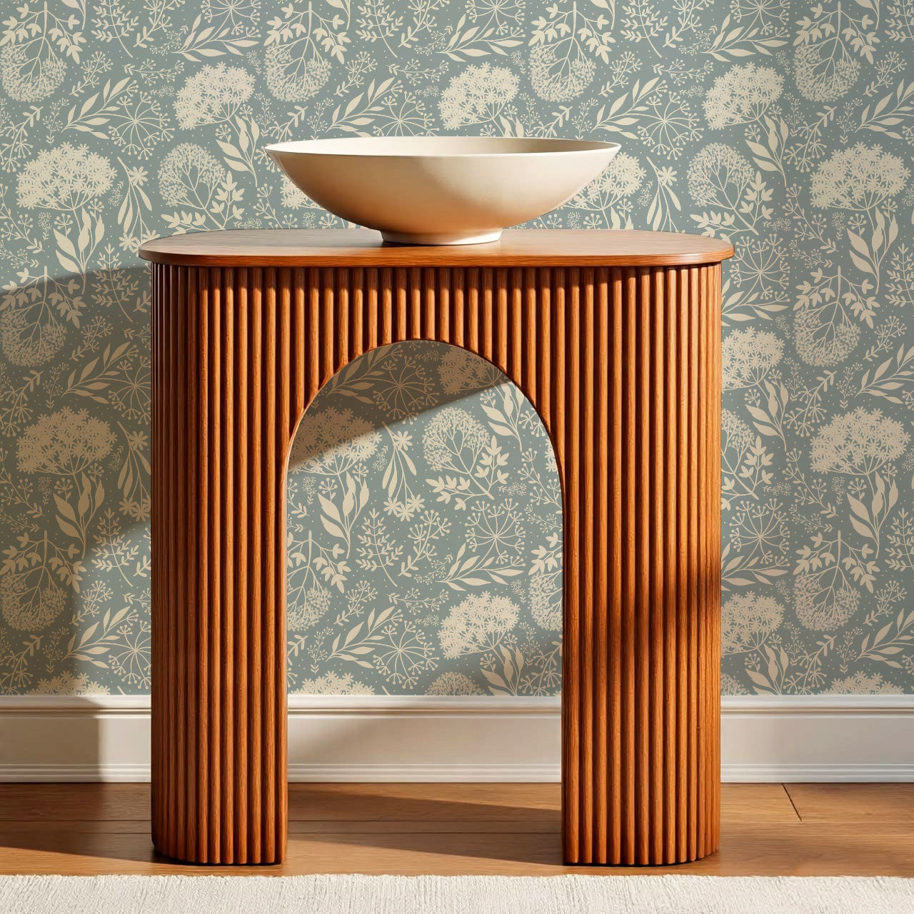 Queen Anne's Lace Botanicals Teal Wallpaper