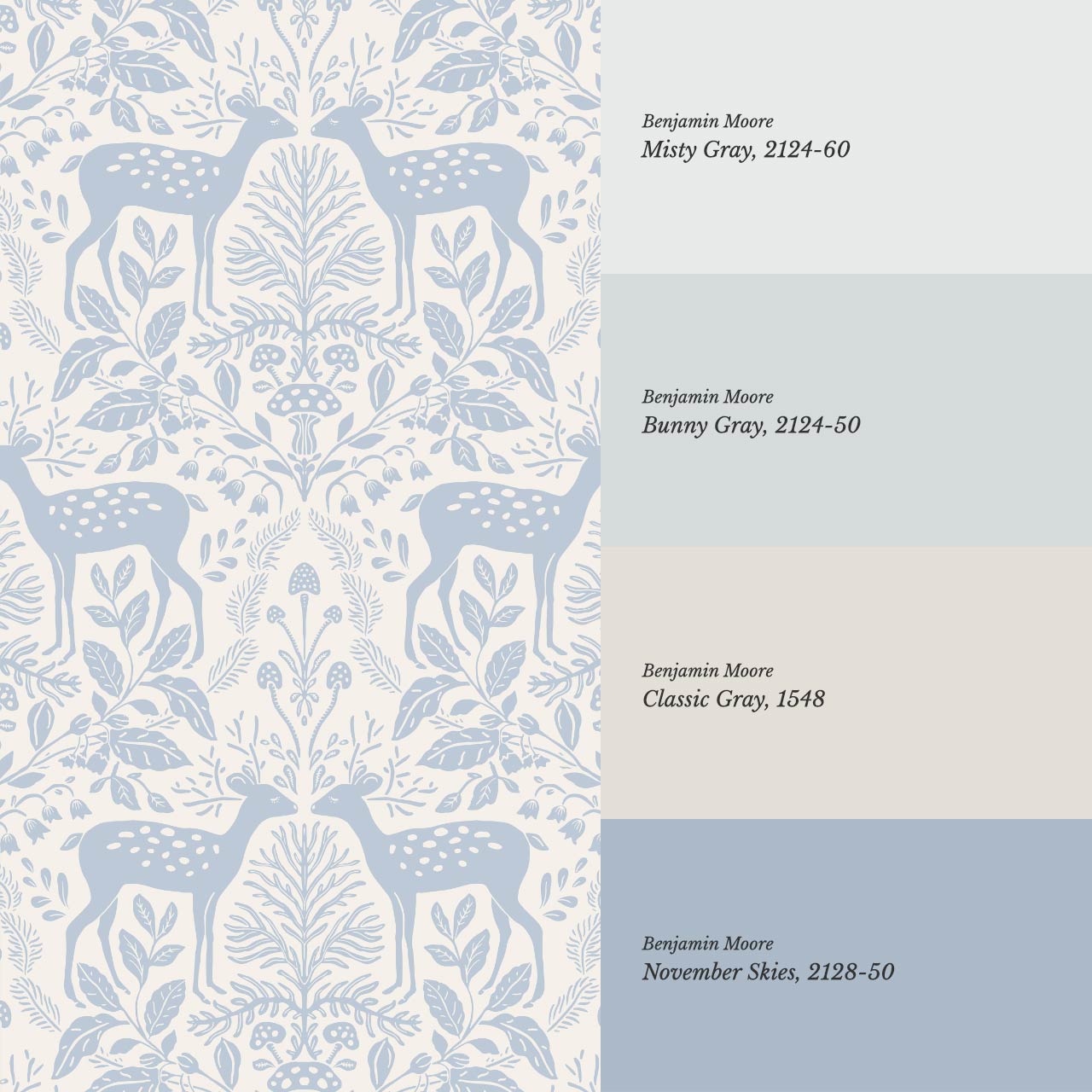 Rachel Cozy Deer Cream Sky Wallpaper