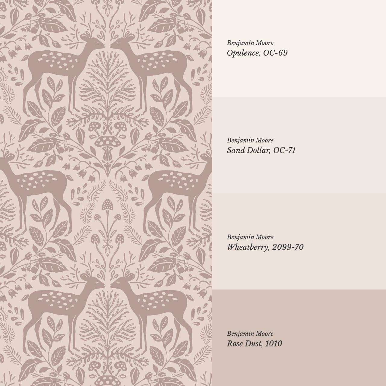 Rachel Cozy Deer Mauve Wallpaper