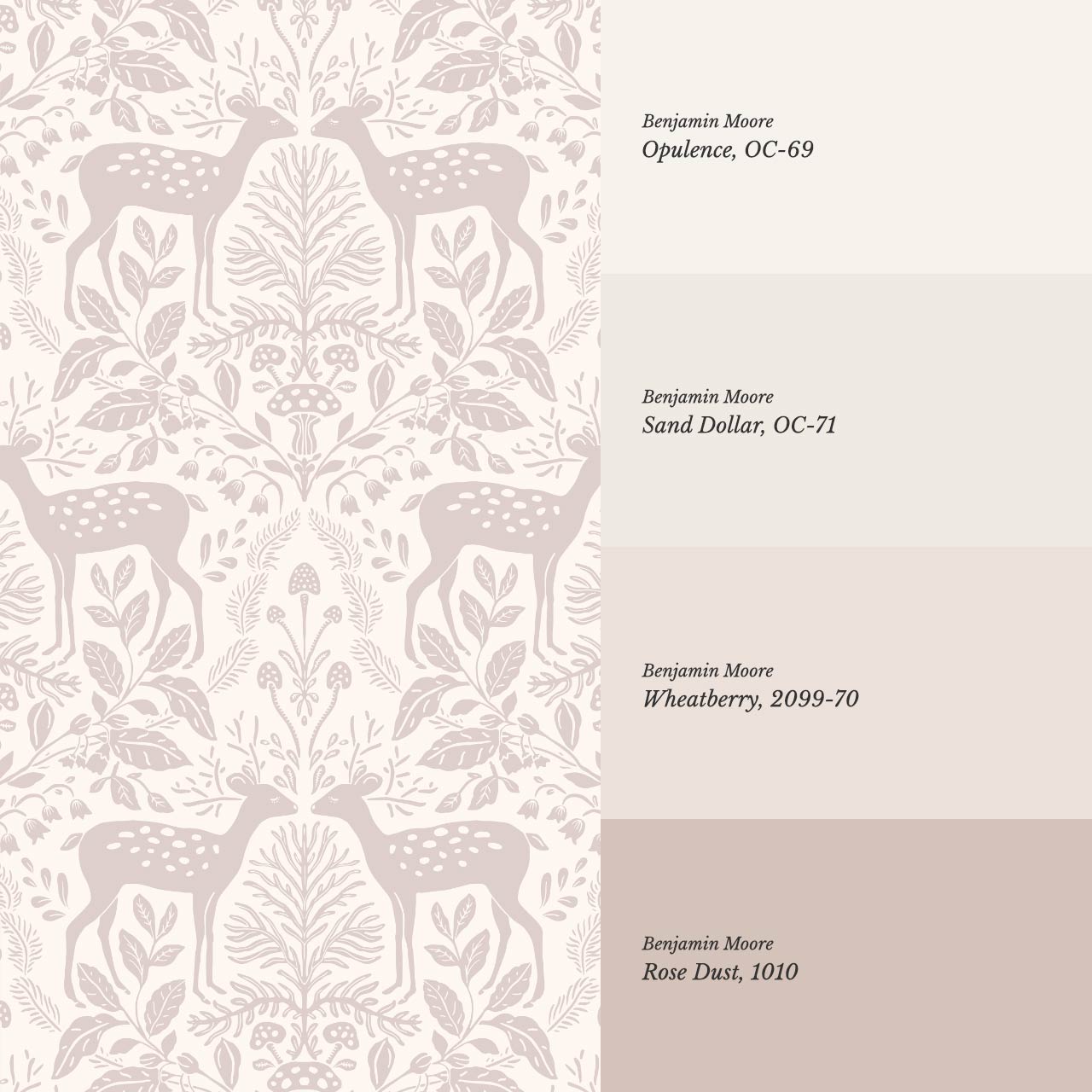 Rachel Cozy Deer Rose Dust Wallpaper