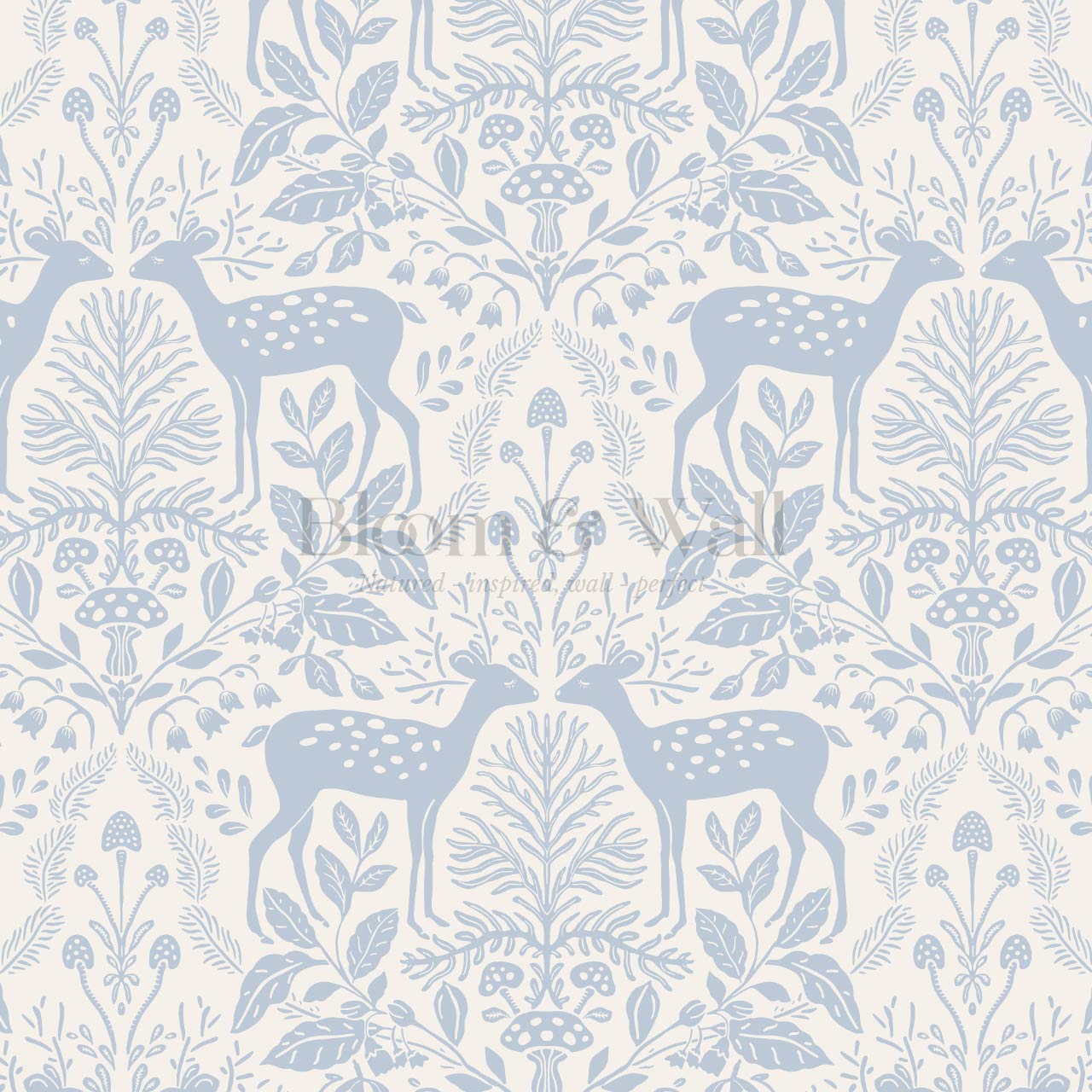 Rachel Cozy Deer Cream Sky Wallpaper