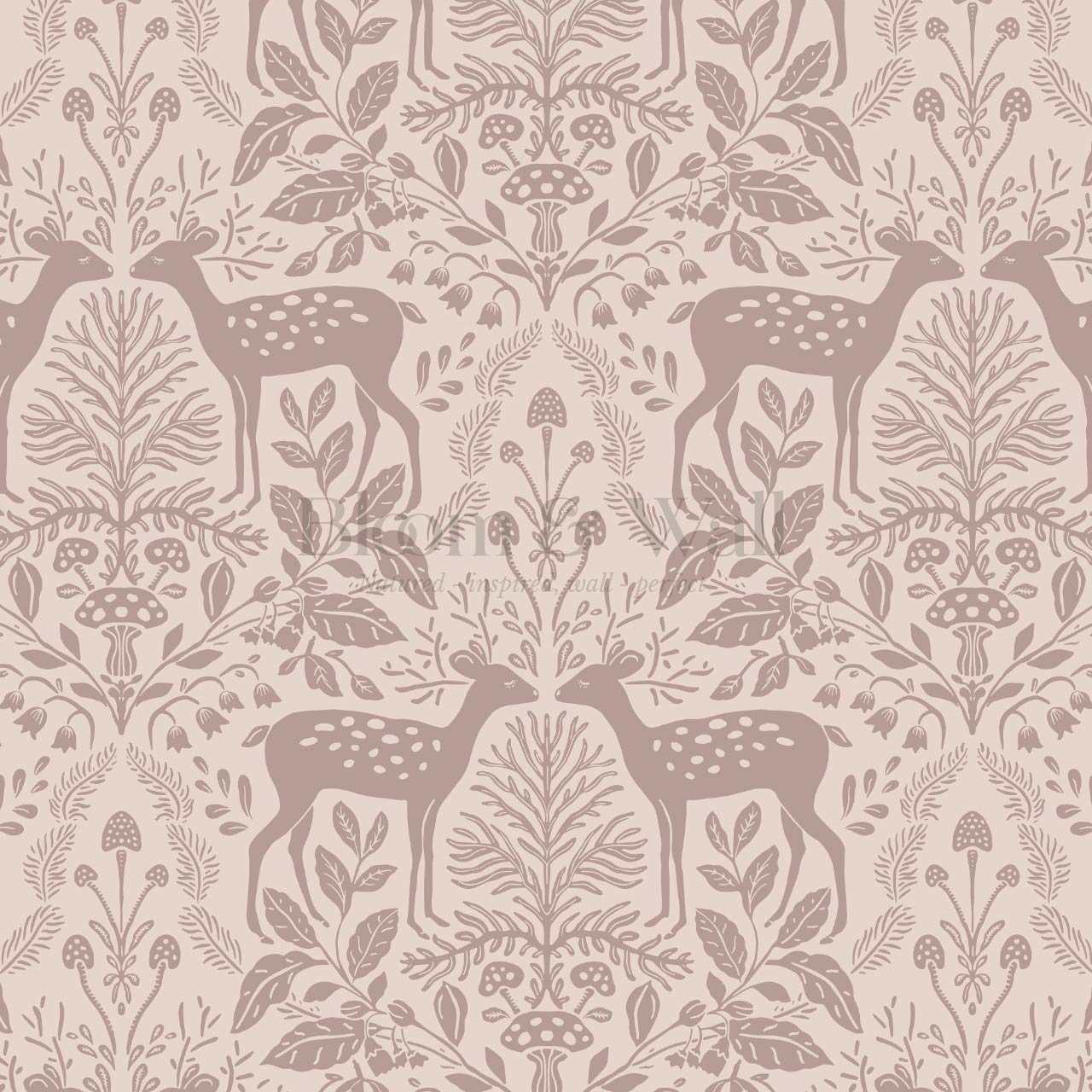 Rachel Cozy Deer Mauve Wallpaper