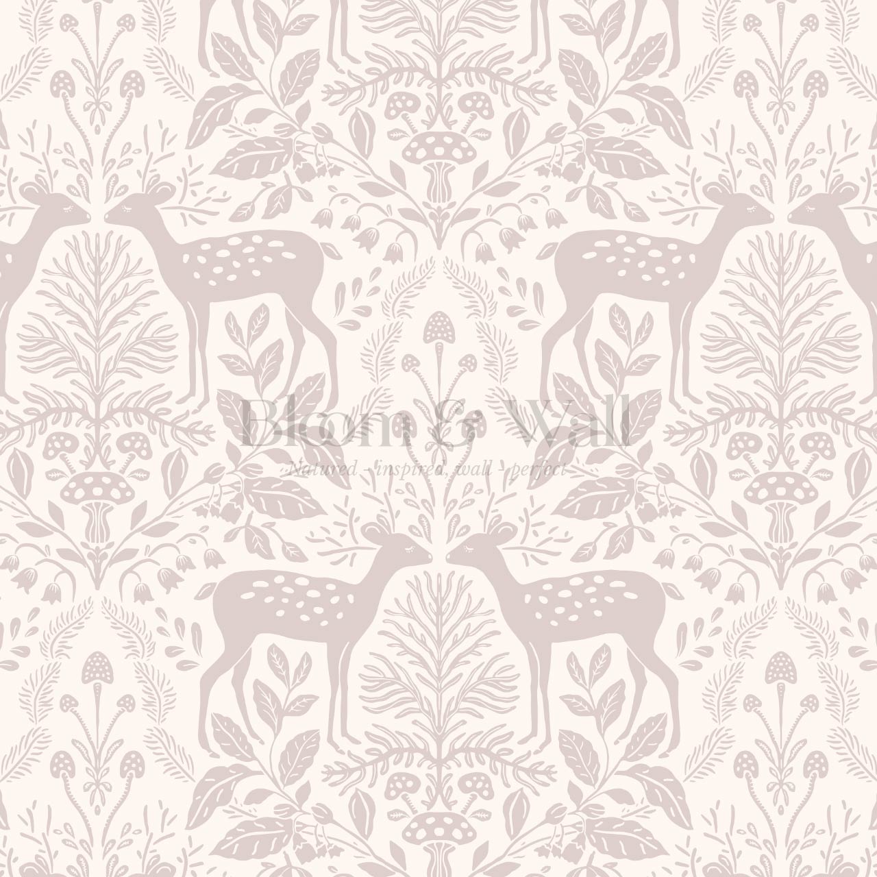 Rachel Cozy Deer Rose Dust Wallpaper
