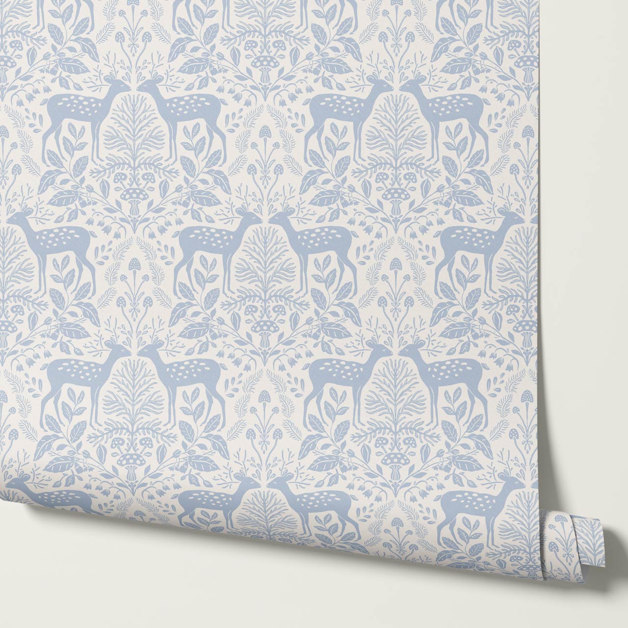 Rachel Cozy Deer Cream Sky Wallpaper
