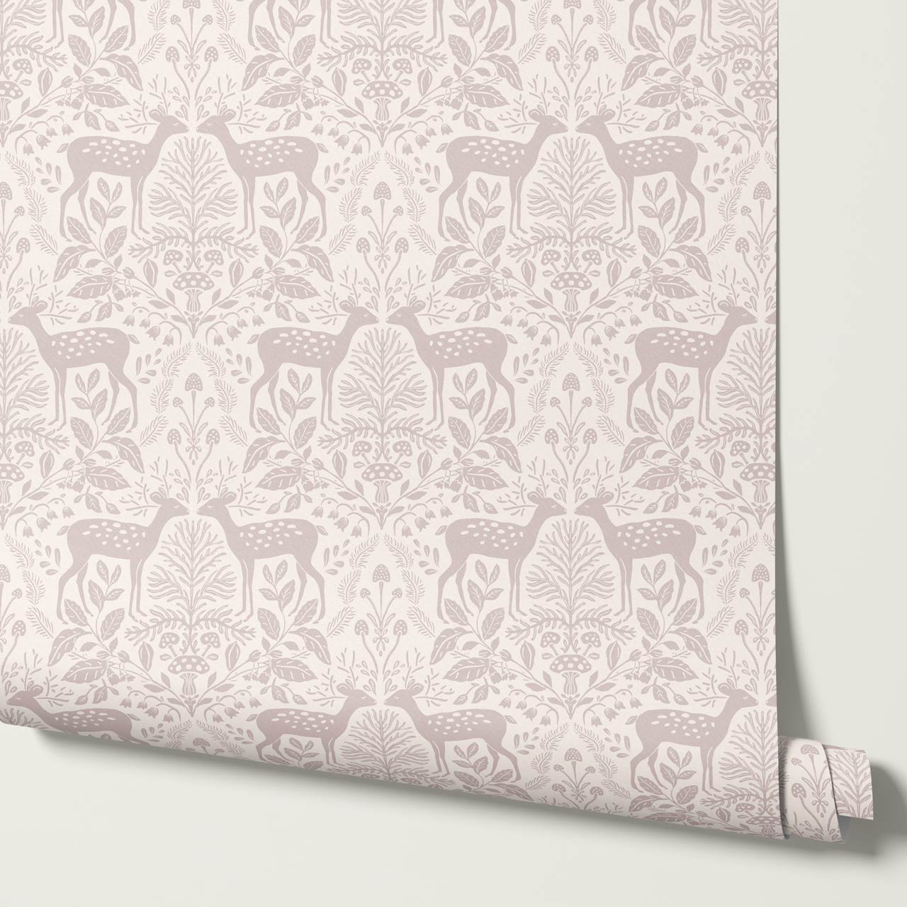 Rachel Cozy Deer Rose Dust Wallpaper