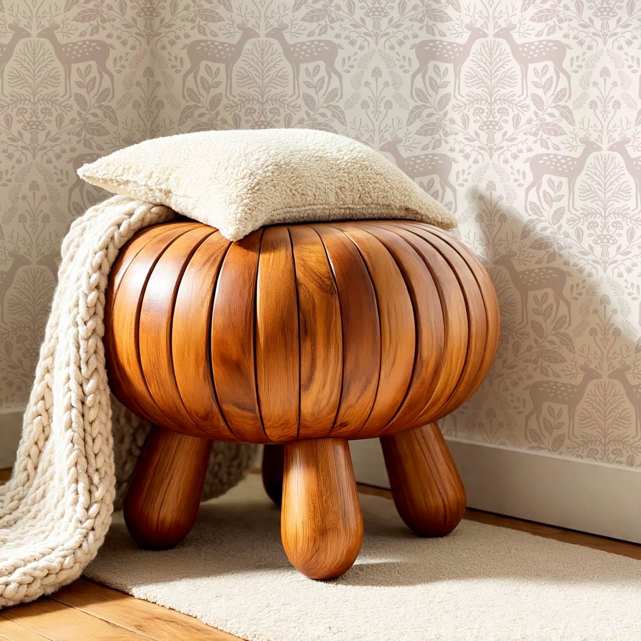 Rachel Cozy Deer Rose Dust Wallpaper