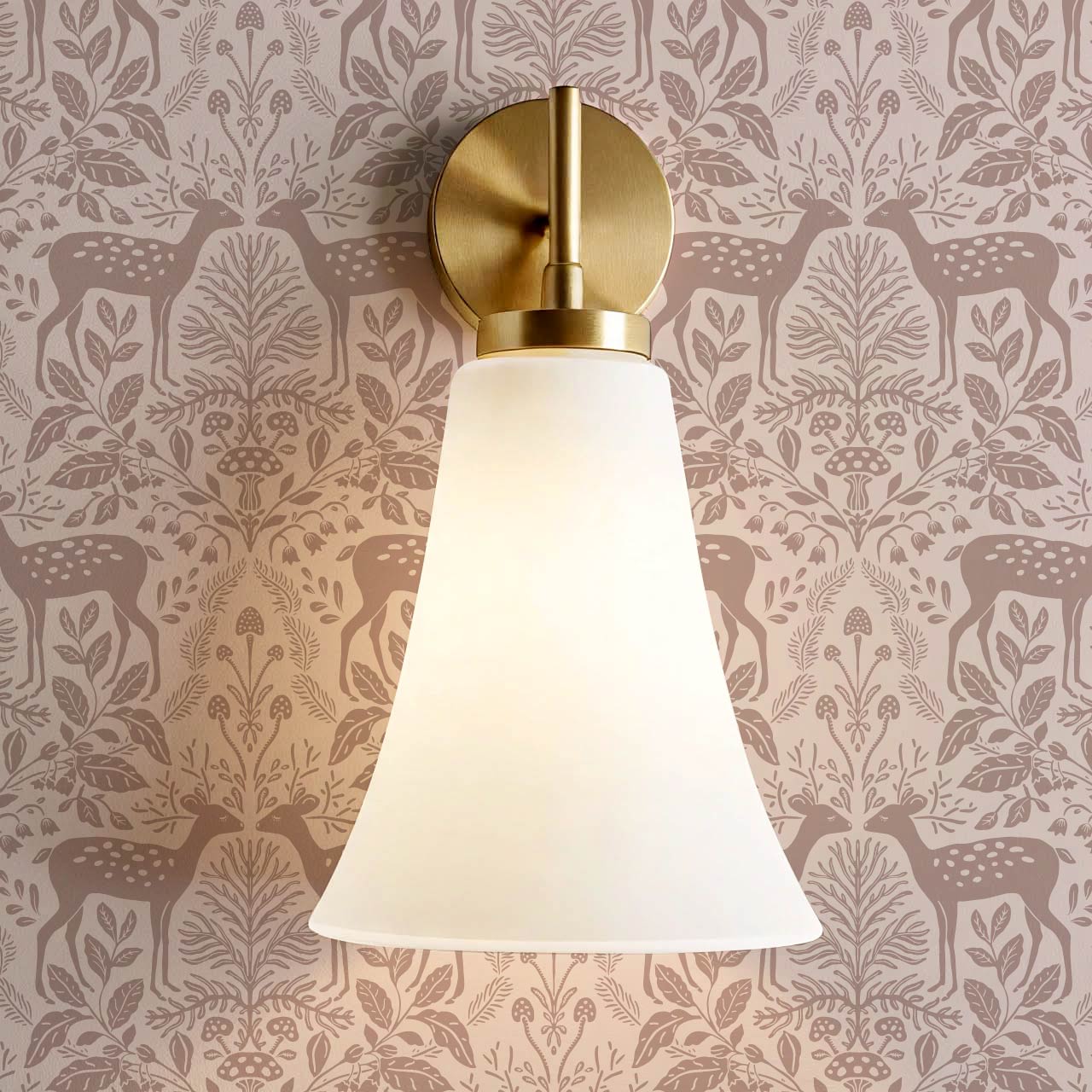 Rachel Cozy Deer Mauve Wallpaper