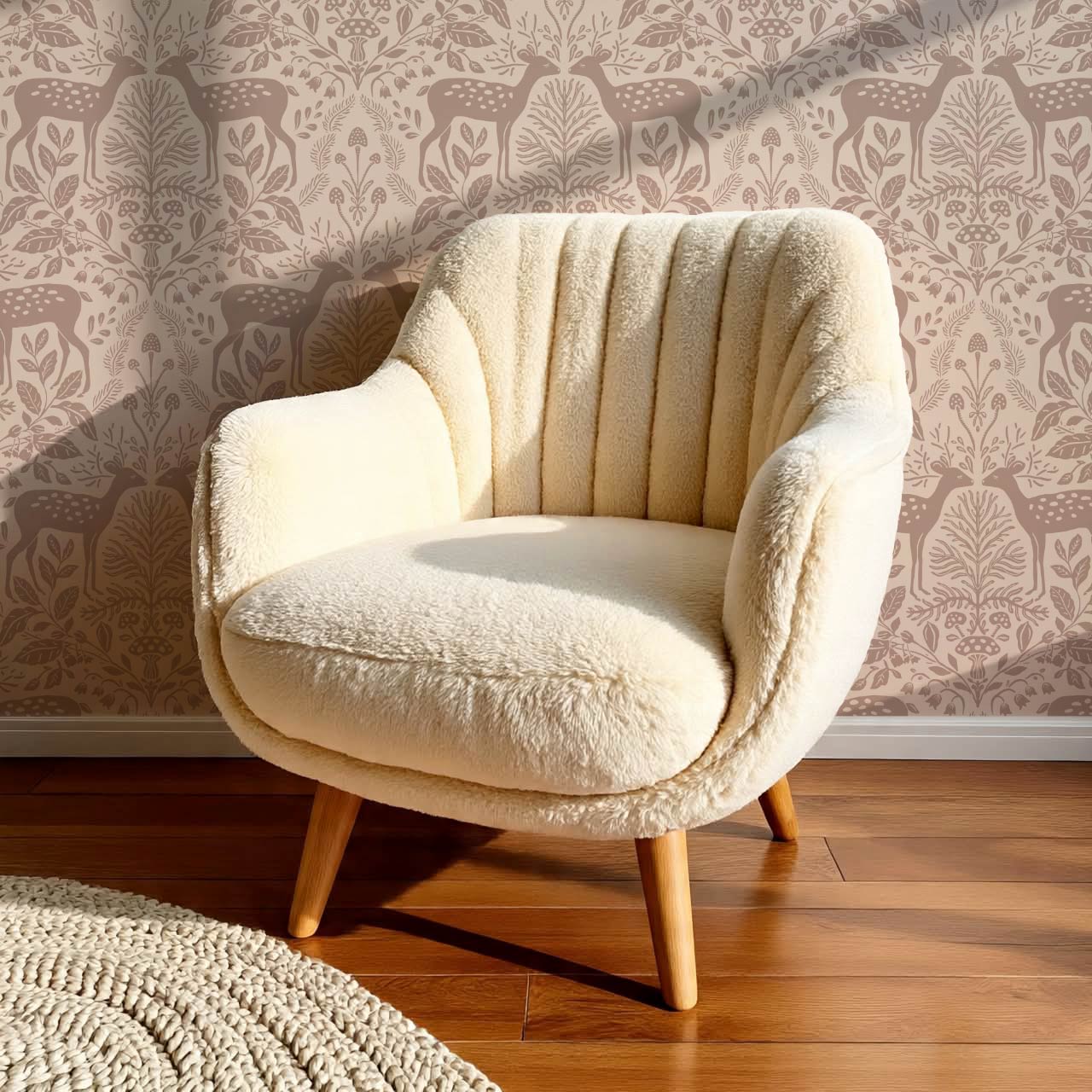 Rachel Cozy Deer Mauve Wallpaper