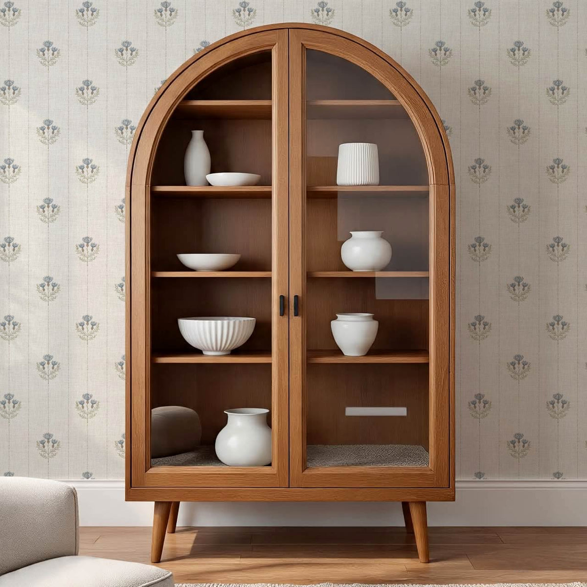 Rafa Thistle Field Linen Ivory Slate Wallpaper