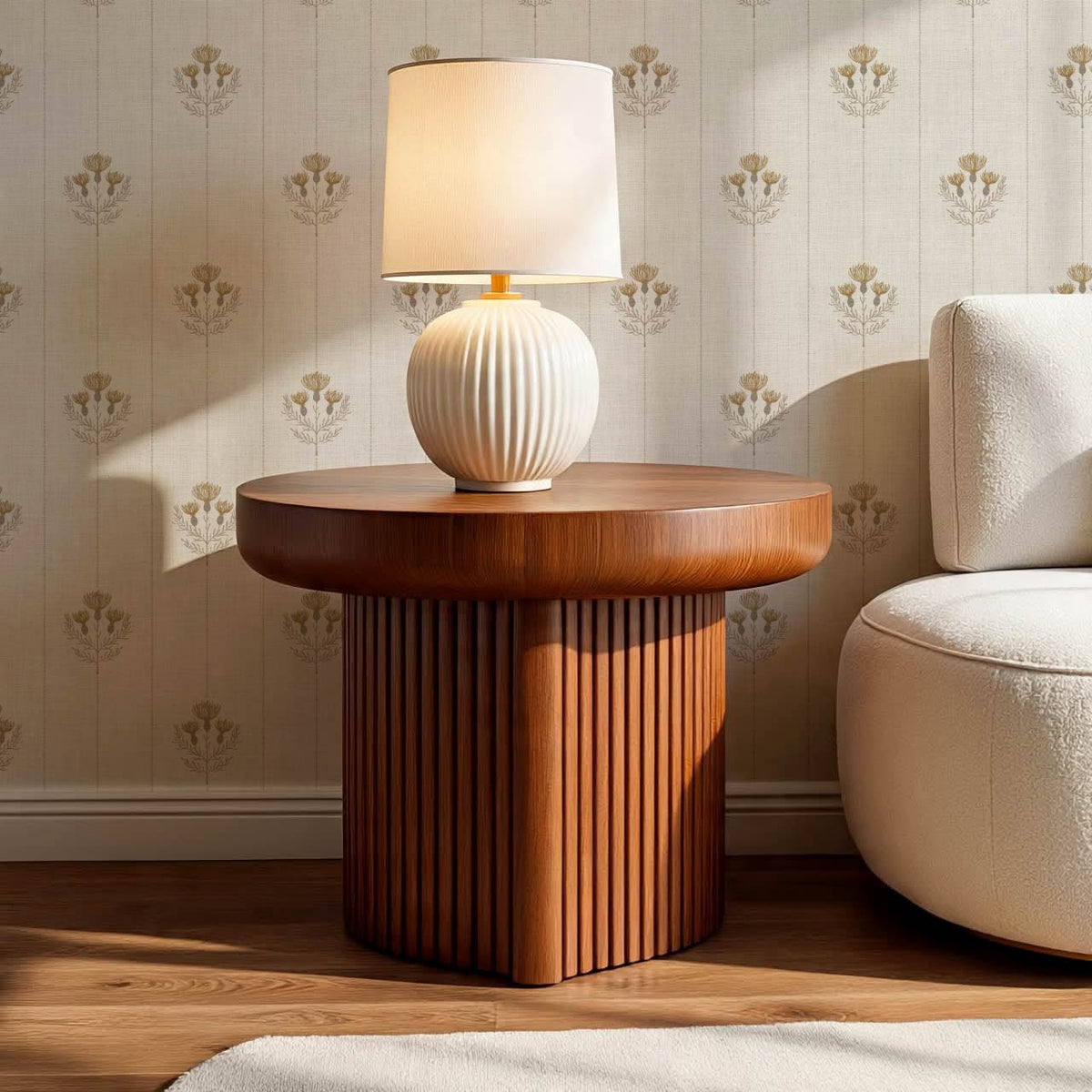 Rafa Thistle Field Linen Ivory Sand Wallpaper