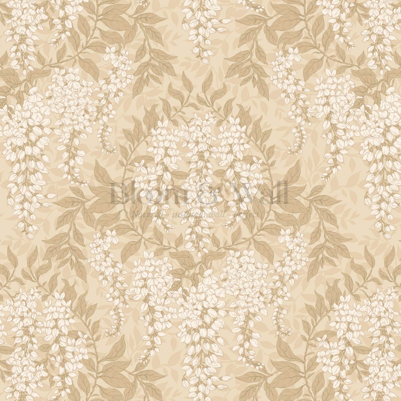 Rahna Wisteria Cluster Honey Ivory Wallpaper