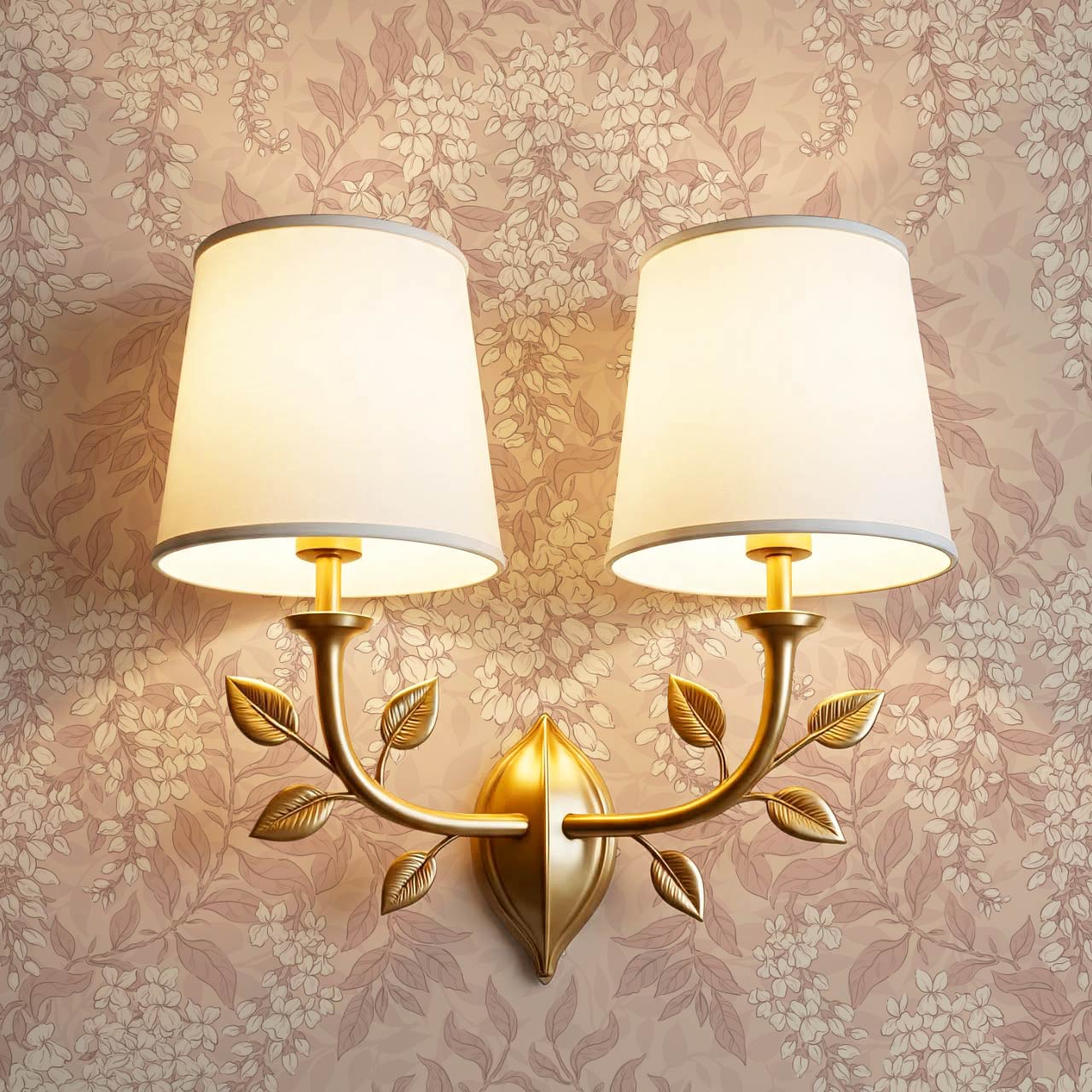 Rahna Wisteria Cluster Berry Cream Wallpaper