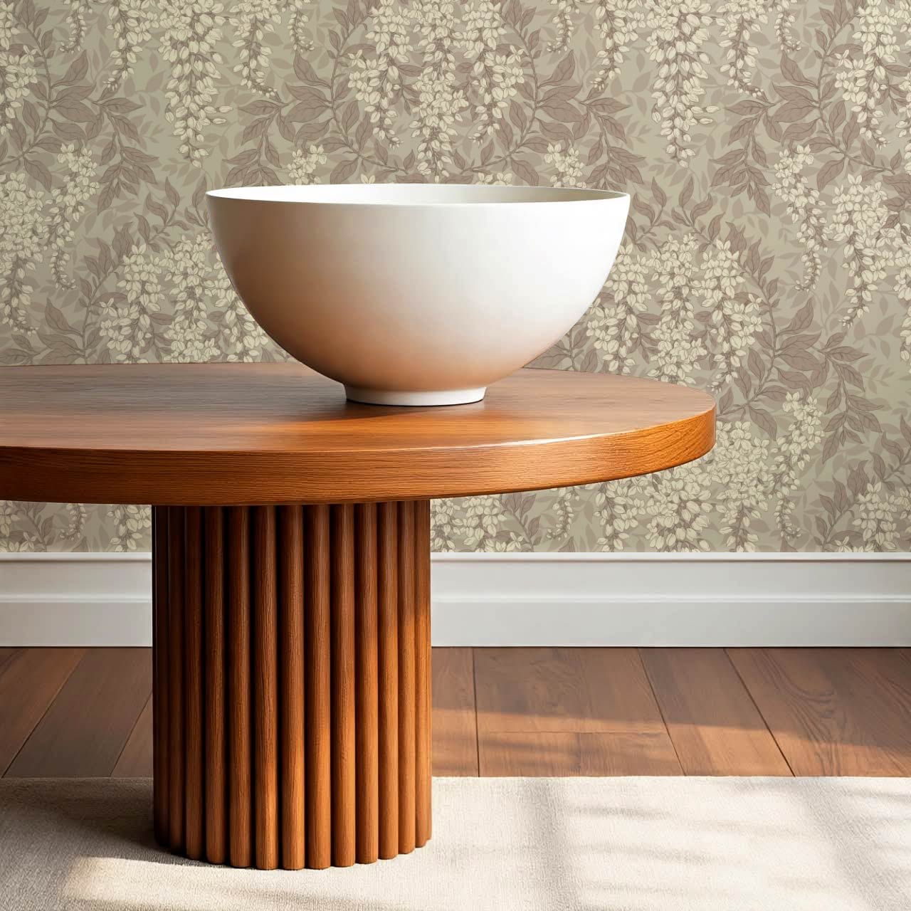 Rahna Wisteria Cluster Stone Butter Wallpaper